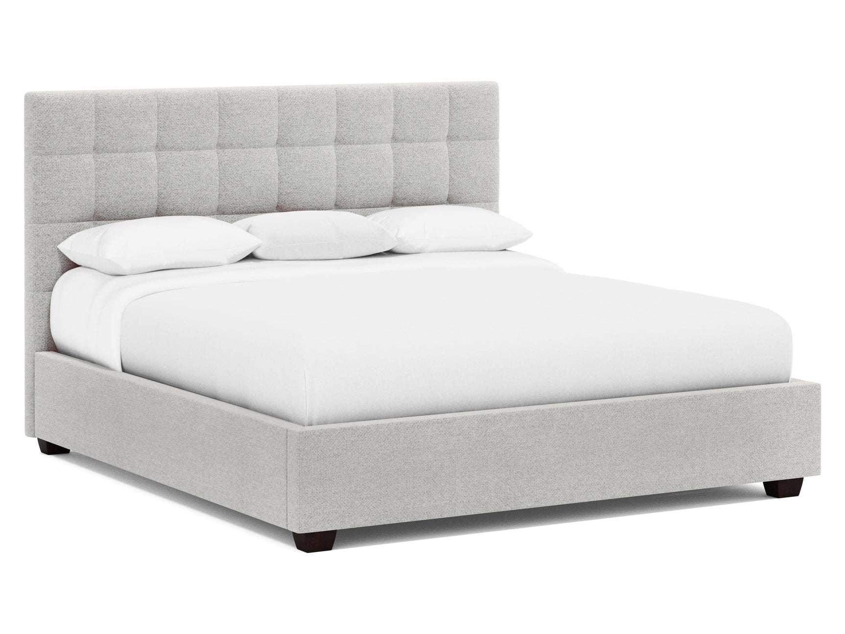Avery Grey Fabric California King Panel Bed – Standart Headboard - Ornate Home
