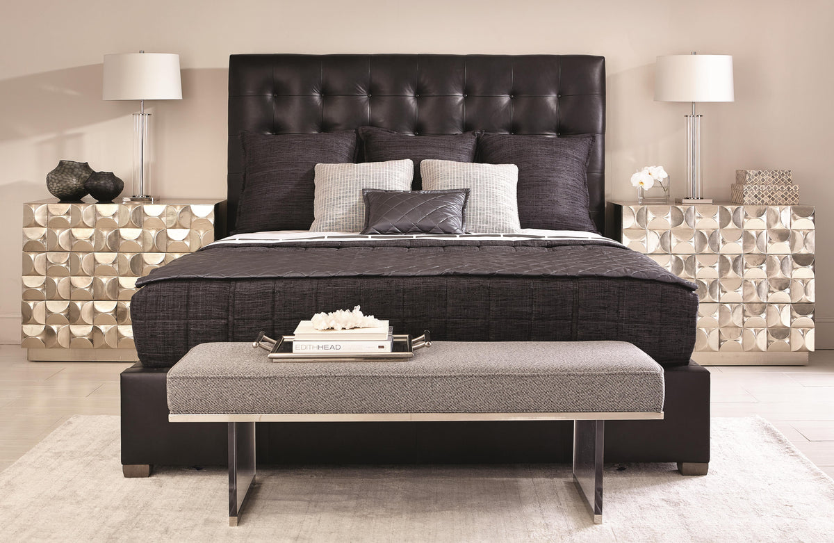 Avery Smoke King Panel Bed (66" H) - Ornate Home