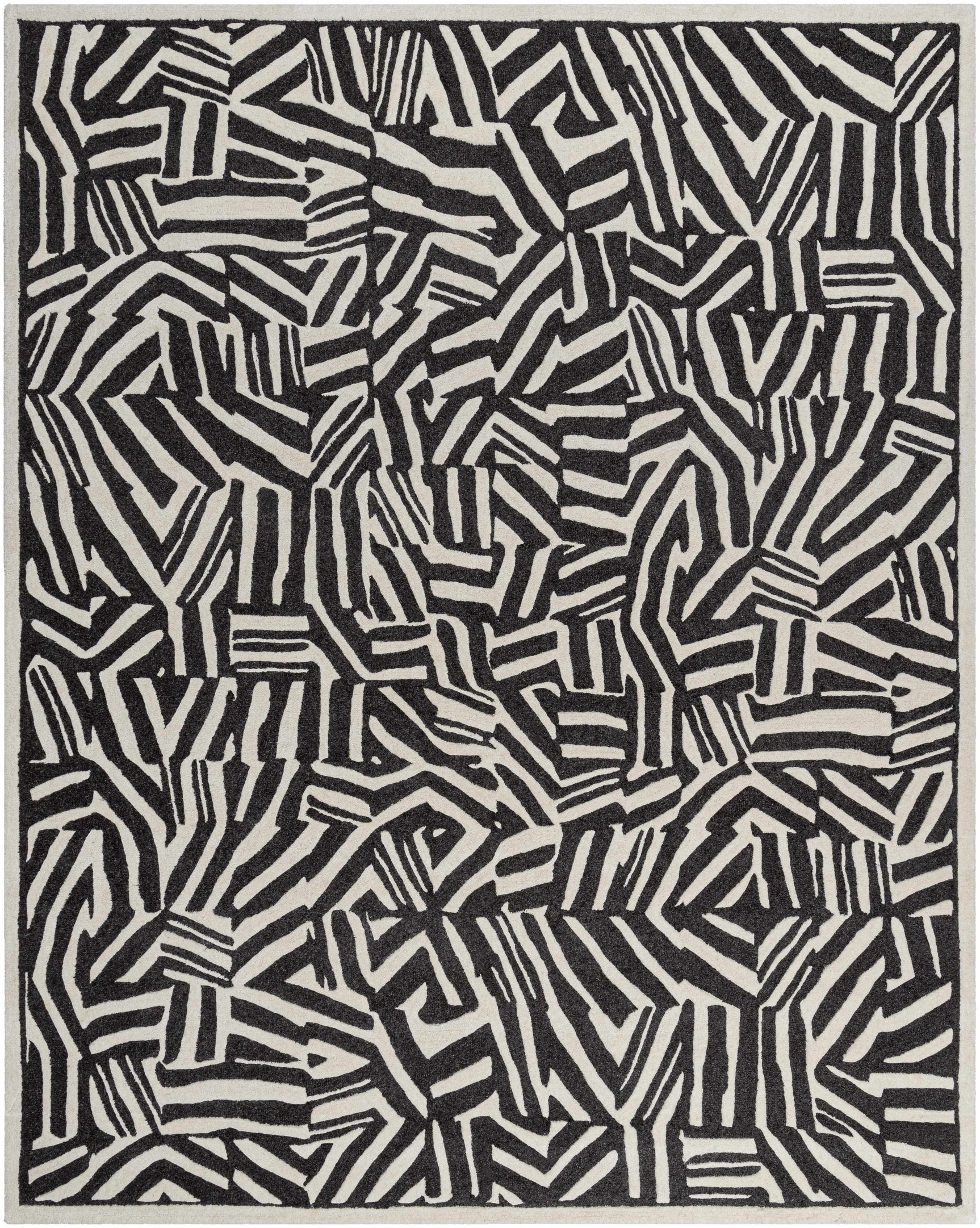 Avian Black Wool Area Rug - Ornate Home