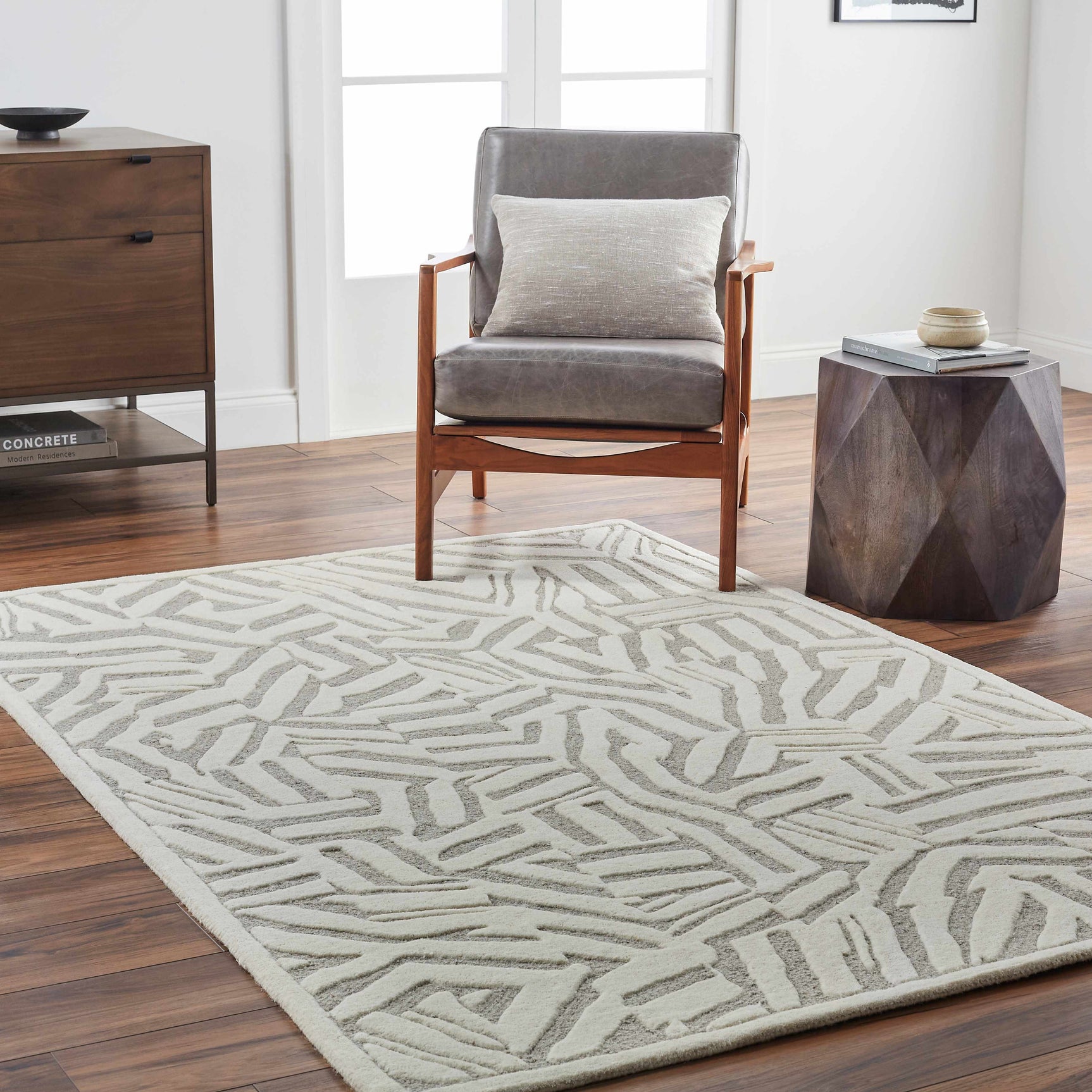 Avian Cream Wool Area Rug - Ornate Home