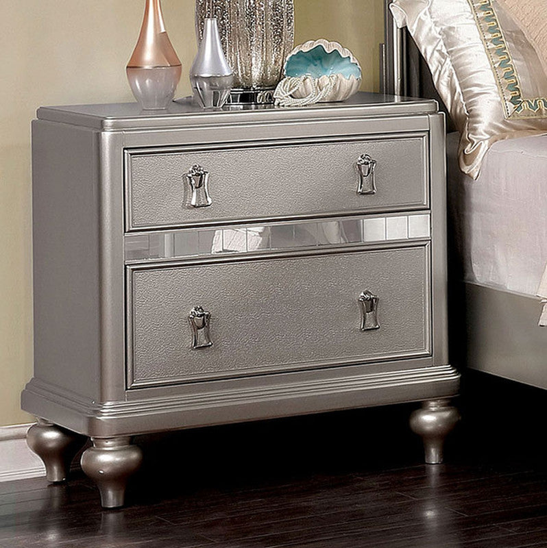 Avior Silver Nightstand - Ornate Home