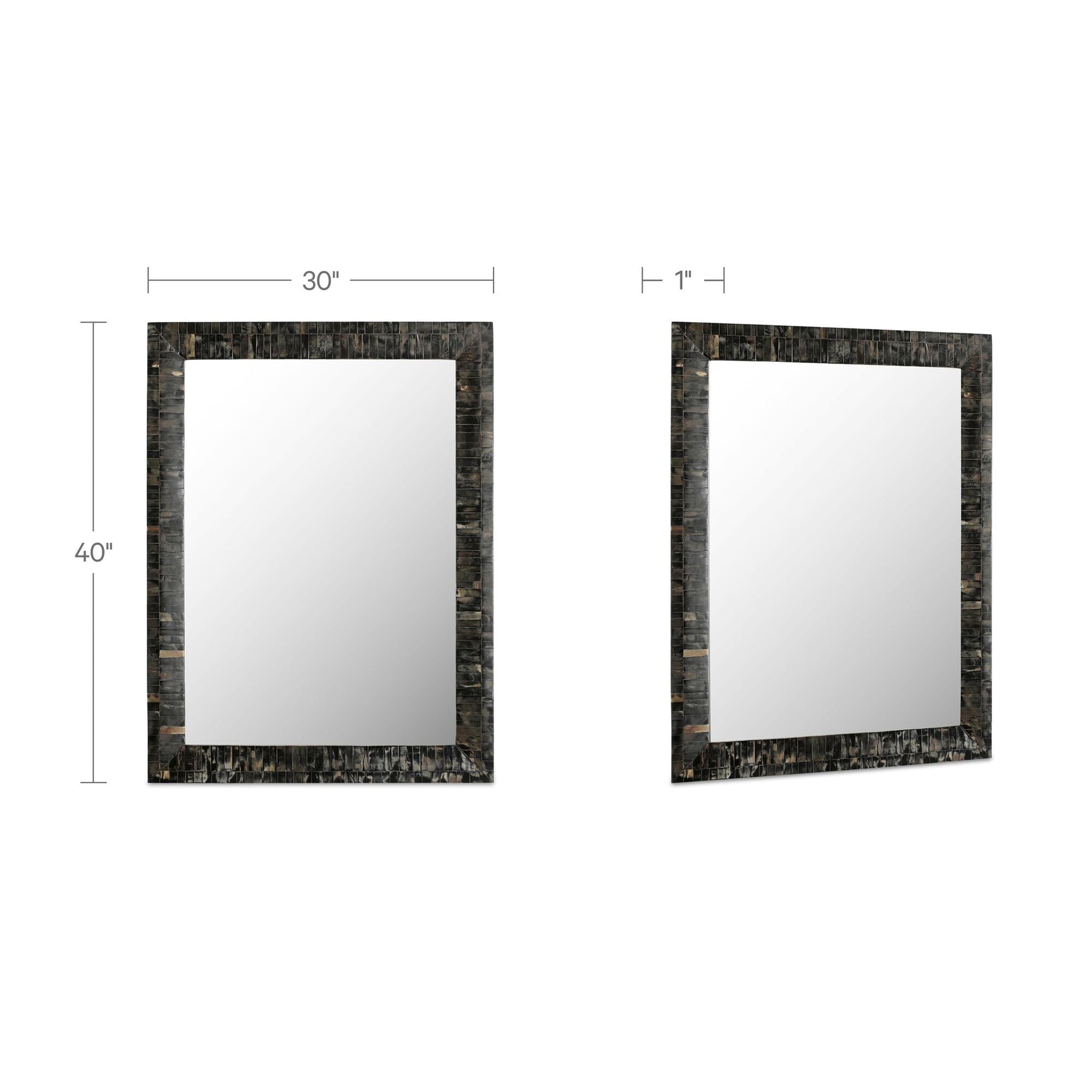 Avis Black Horn Inlay Mirror - Ornate Home