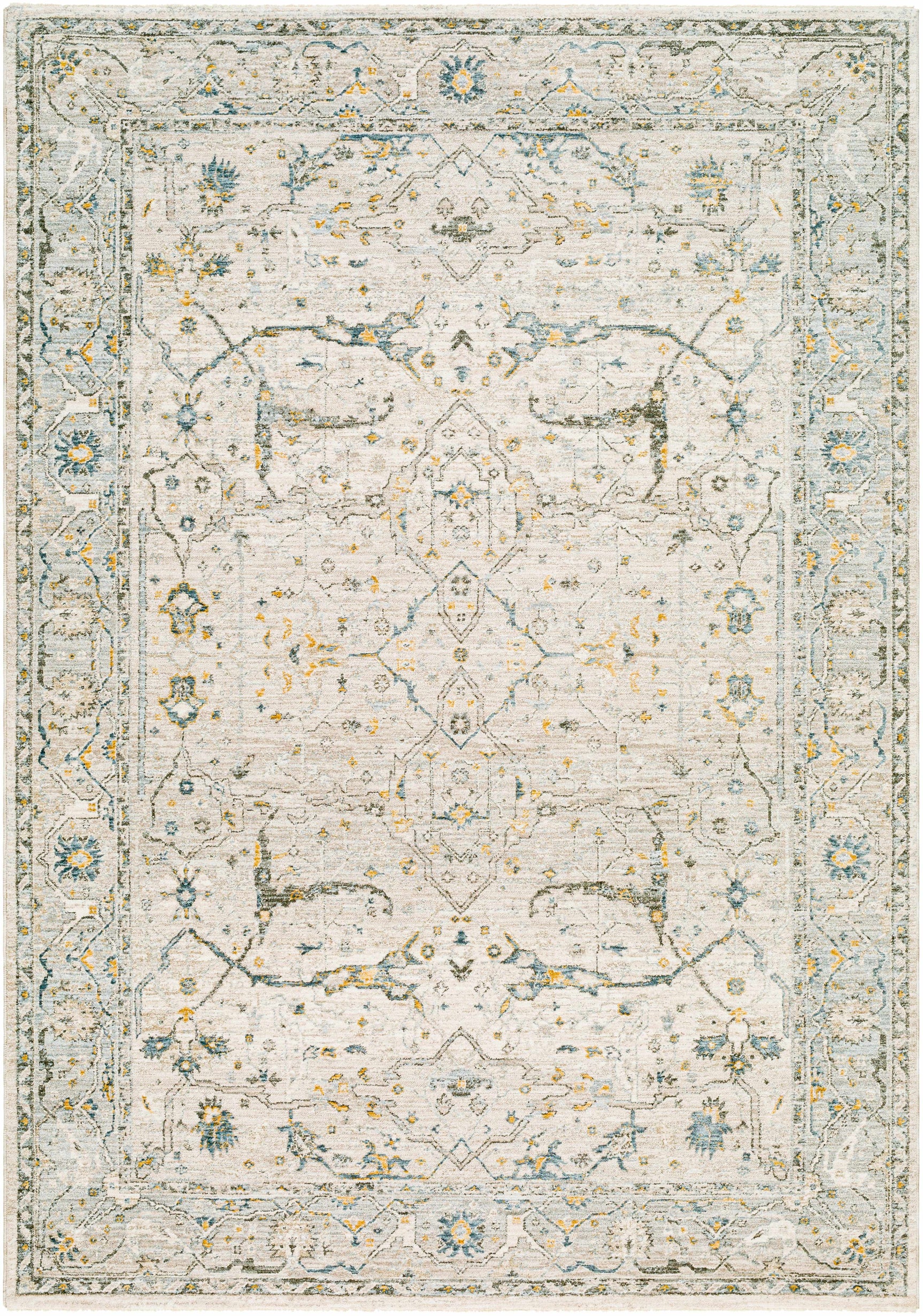 Aviva Off-White Textured Rug with Fringes - Ornate Home