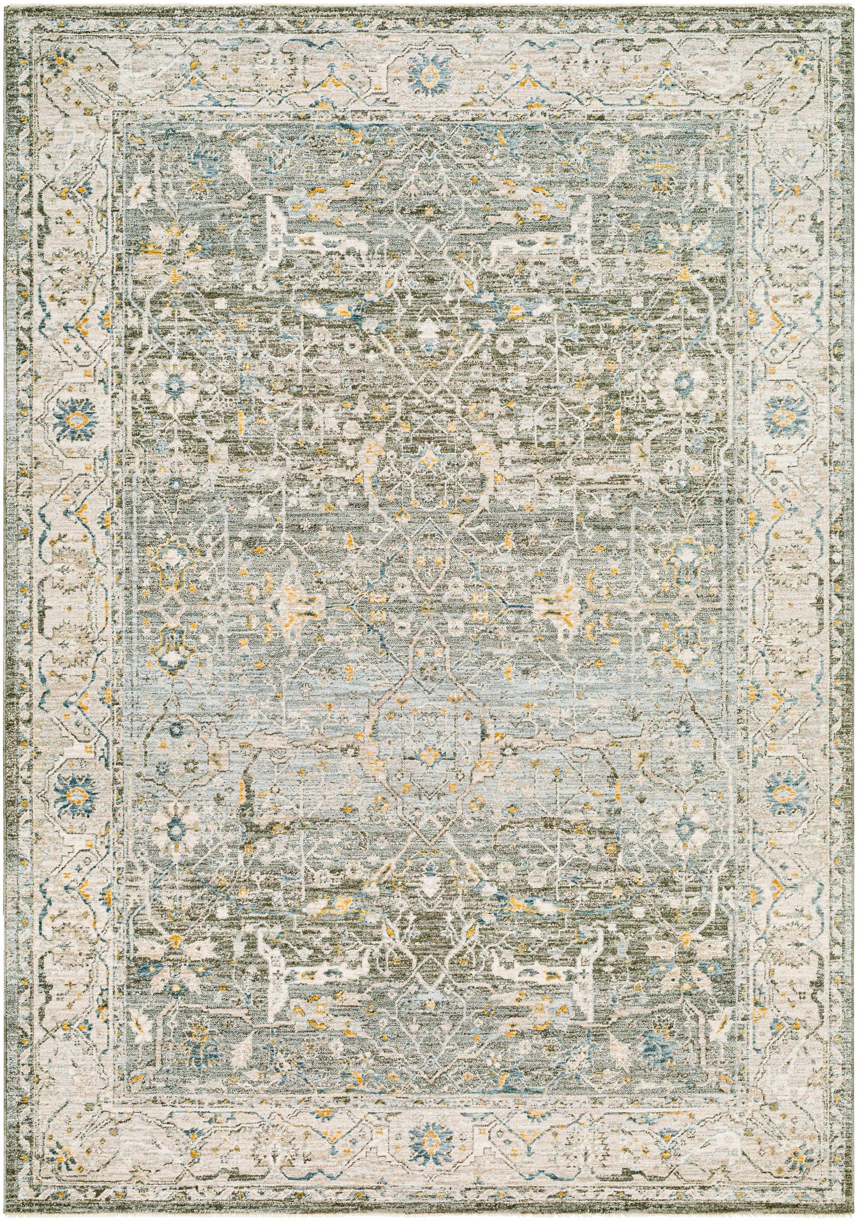 Aviva Teal Textured Rug with Fringes - Ornate Home