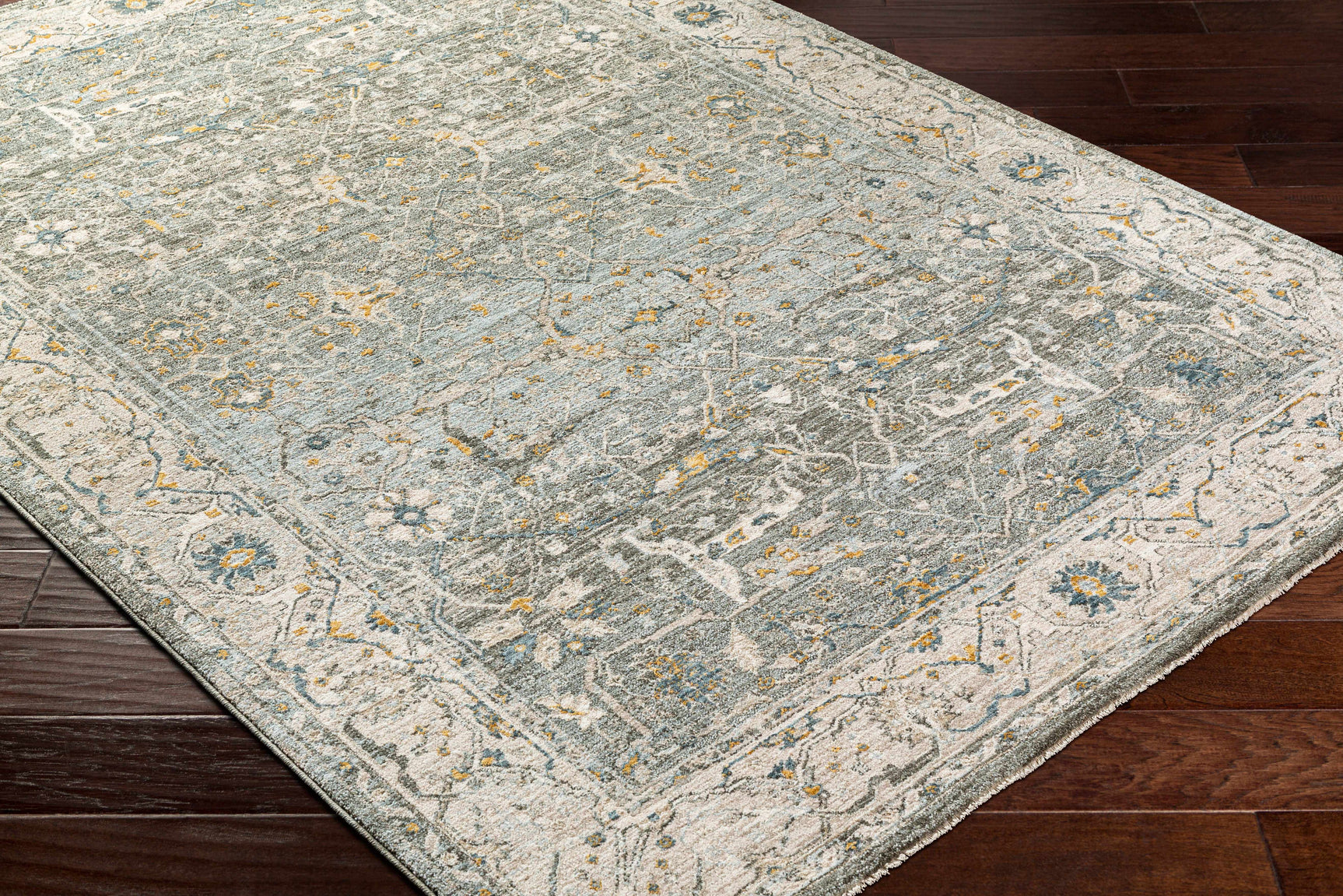 Aviva Teal Textured Rug with Fringes - Ornate Home