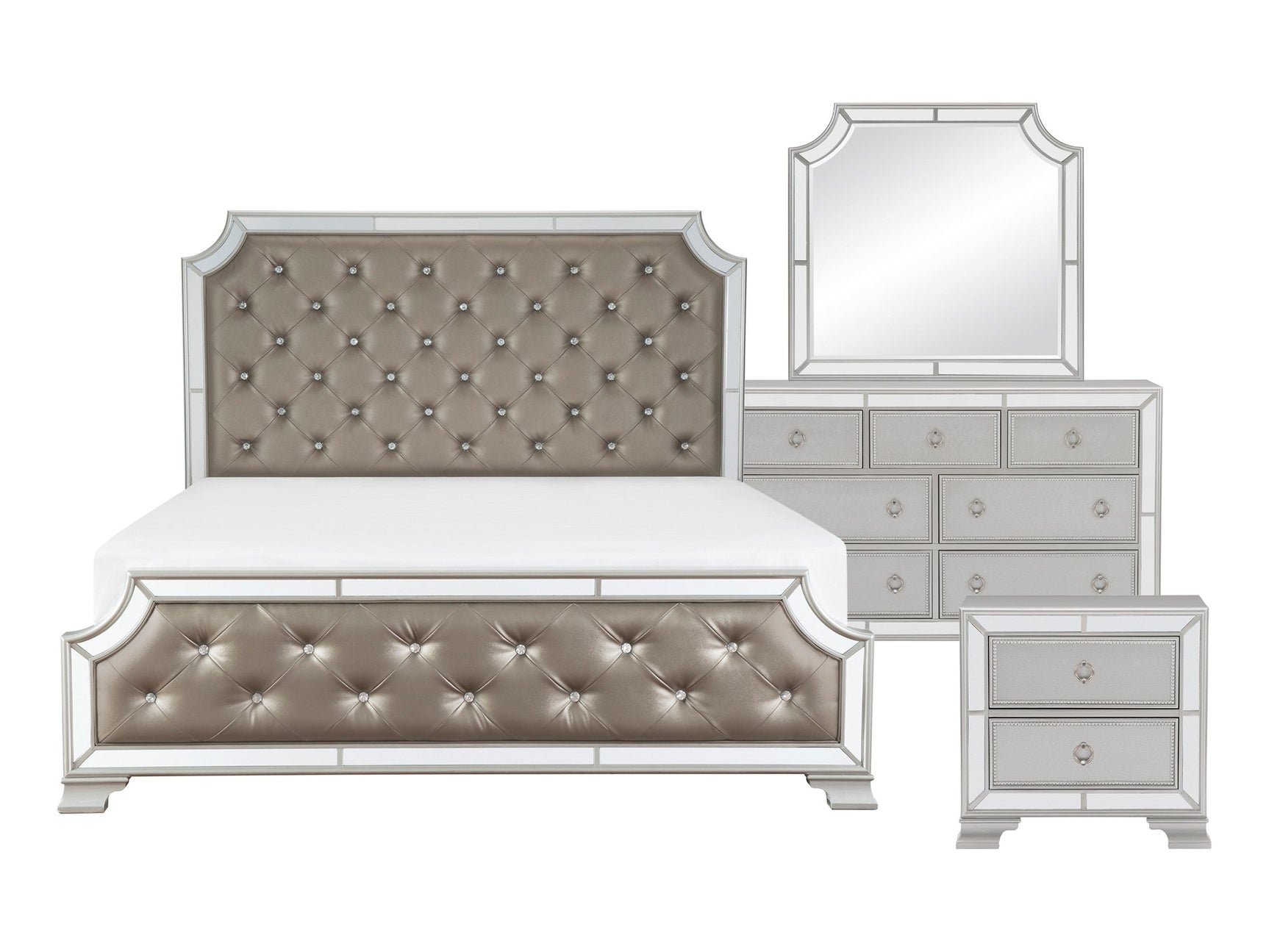 Avondale Gray / Silver 4-piece Queen Bedroom Set - Ornate Home