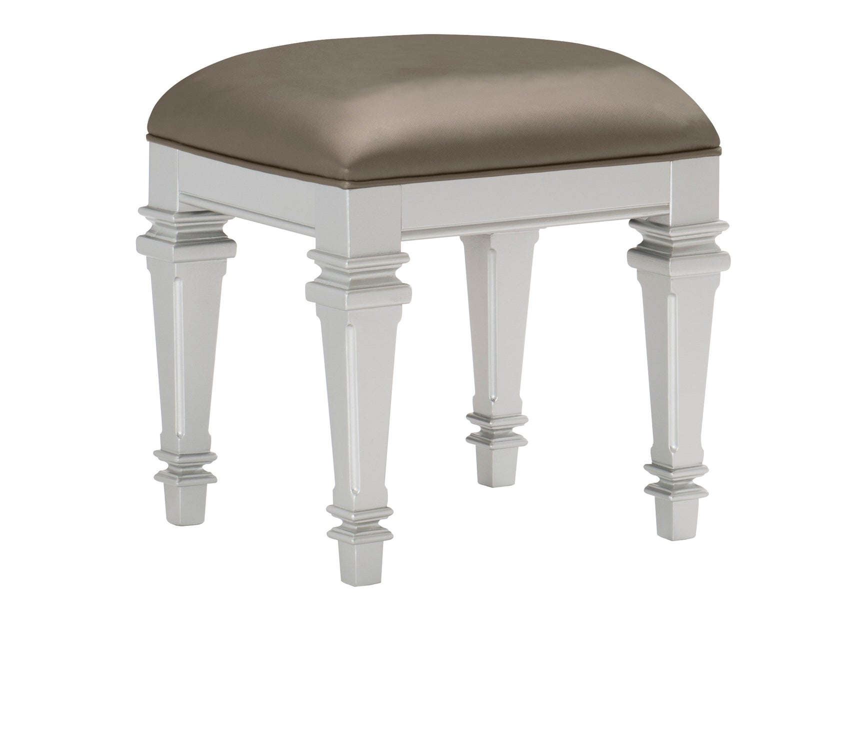 Avondale Silver Vanity Stool - Ornate Home