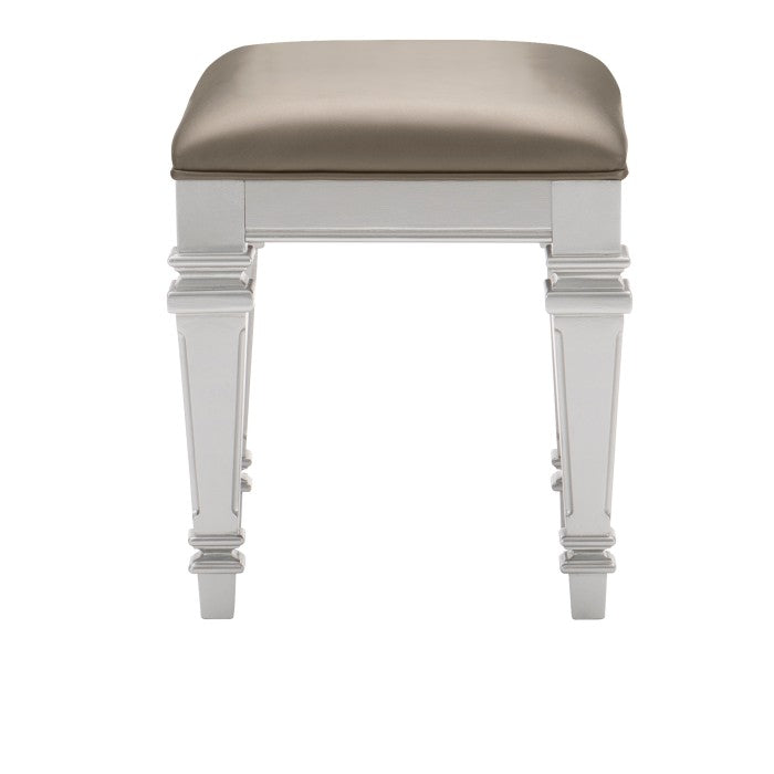 Avondale Silver Vanity Stool - Ornate Home