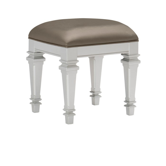 Avondale Silver Vanity Stool - Ornate Home