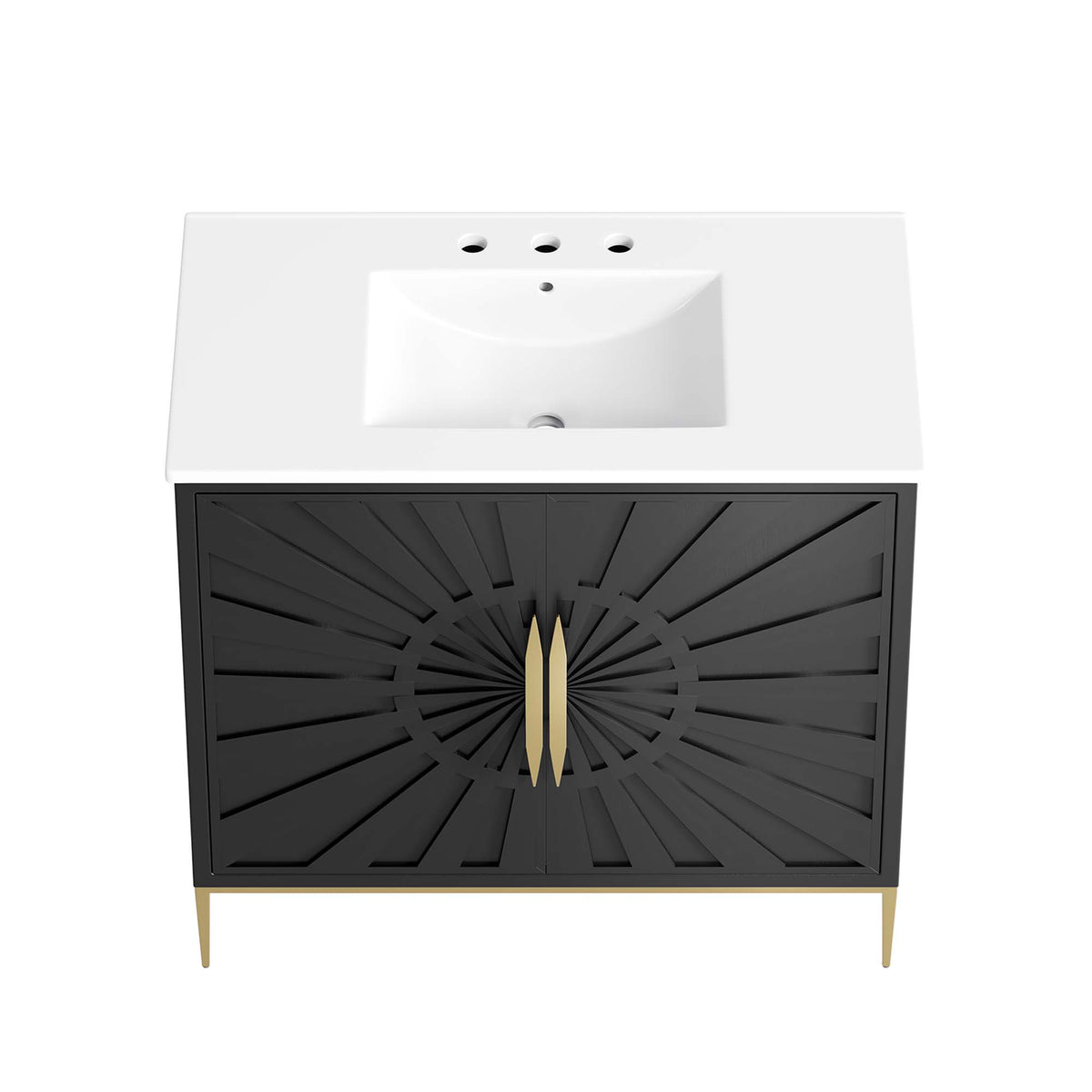 Awaken White/Black 36" Bathroom Vanity - Ornate Home