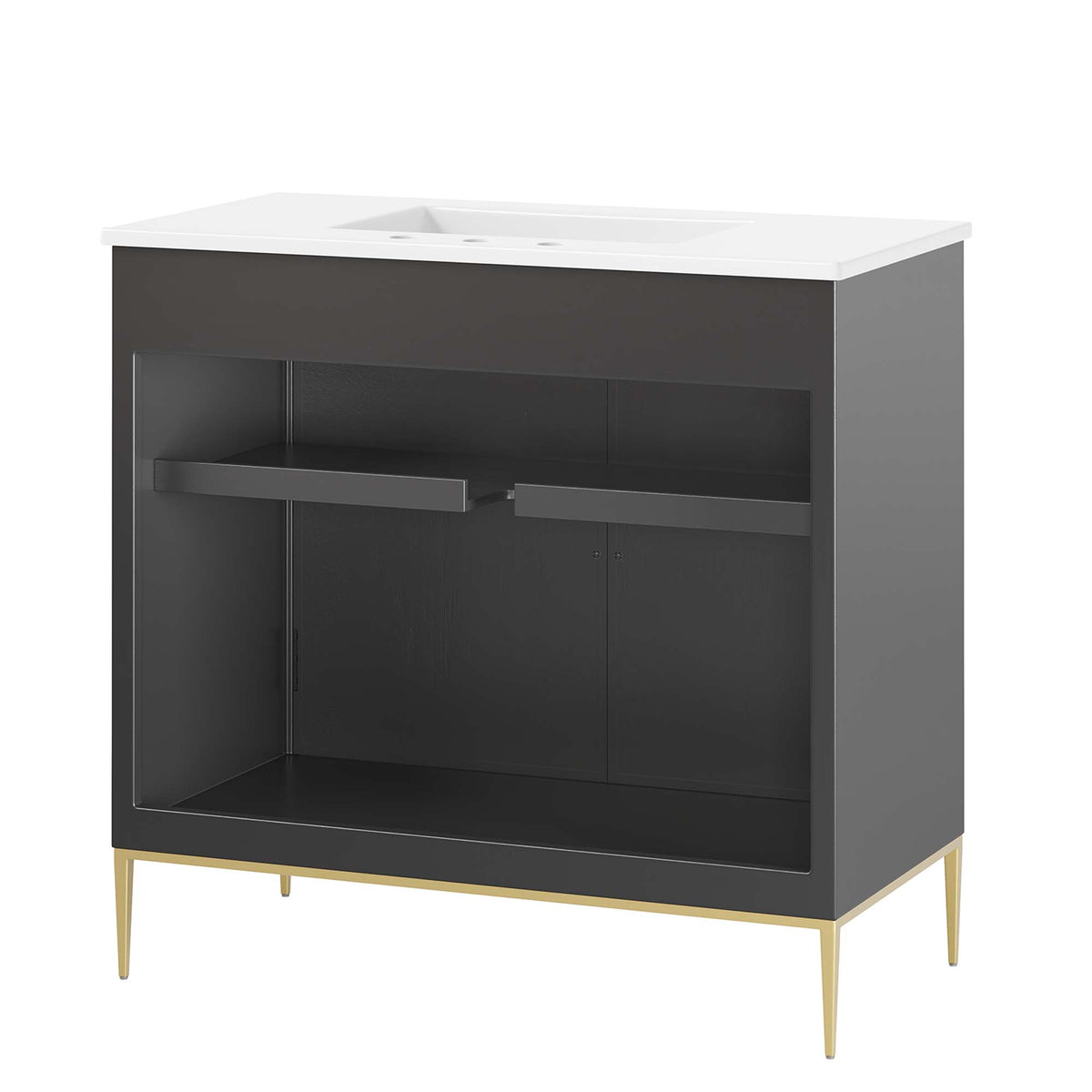 Awaken White/Black 36" Bathroom Vanity - Ornate Home
