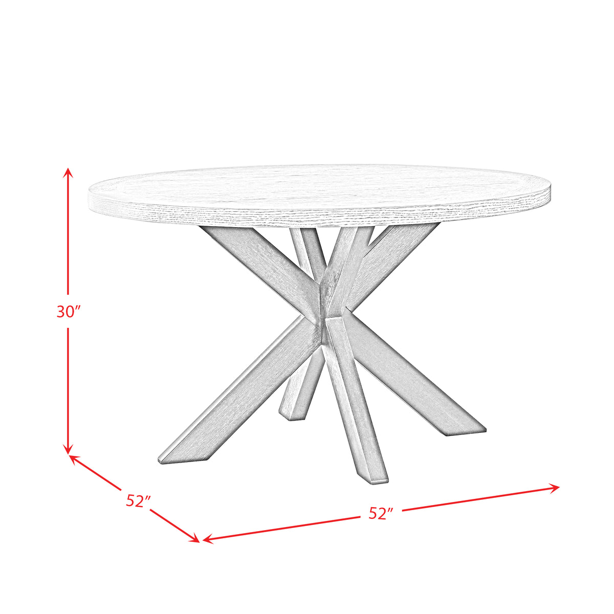 Axel Espresso Round Dining Table with Light Grey Top - Ornate Home