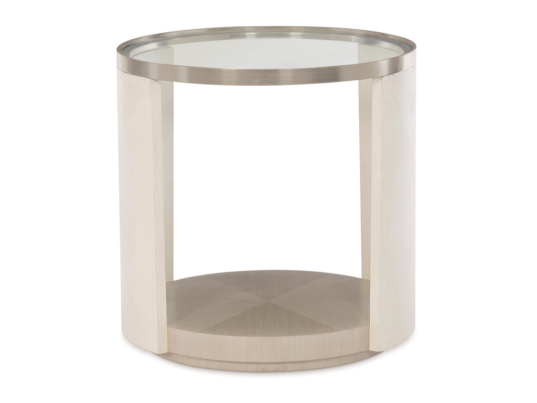 Axiom Brushed Silver/Linear Grey/Linear White Side Table - Ornate Home
