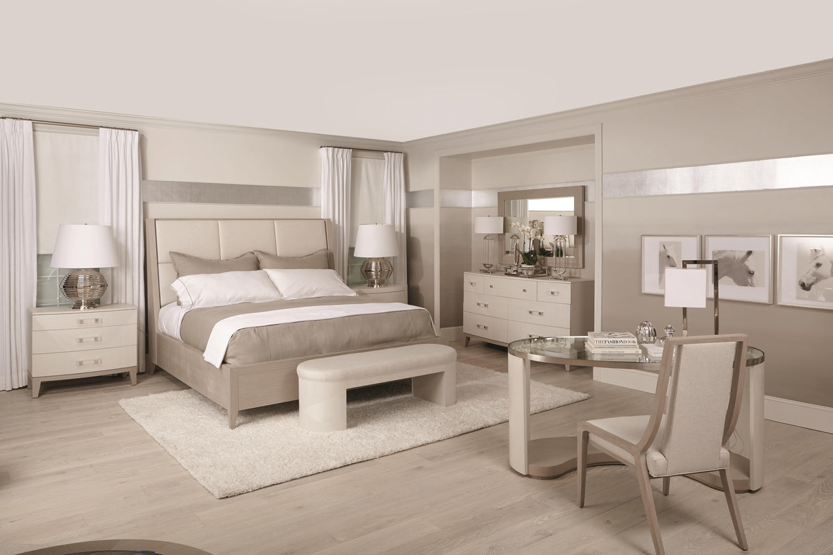 Axiom Linear Grey King Panel Bed - Ornate Home