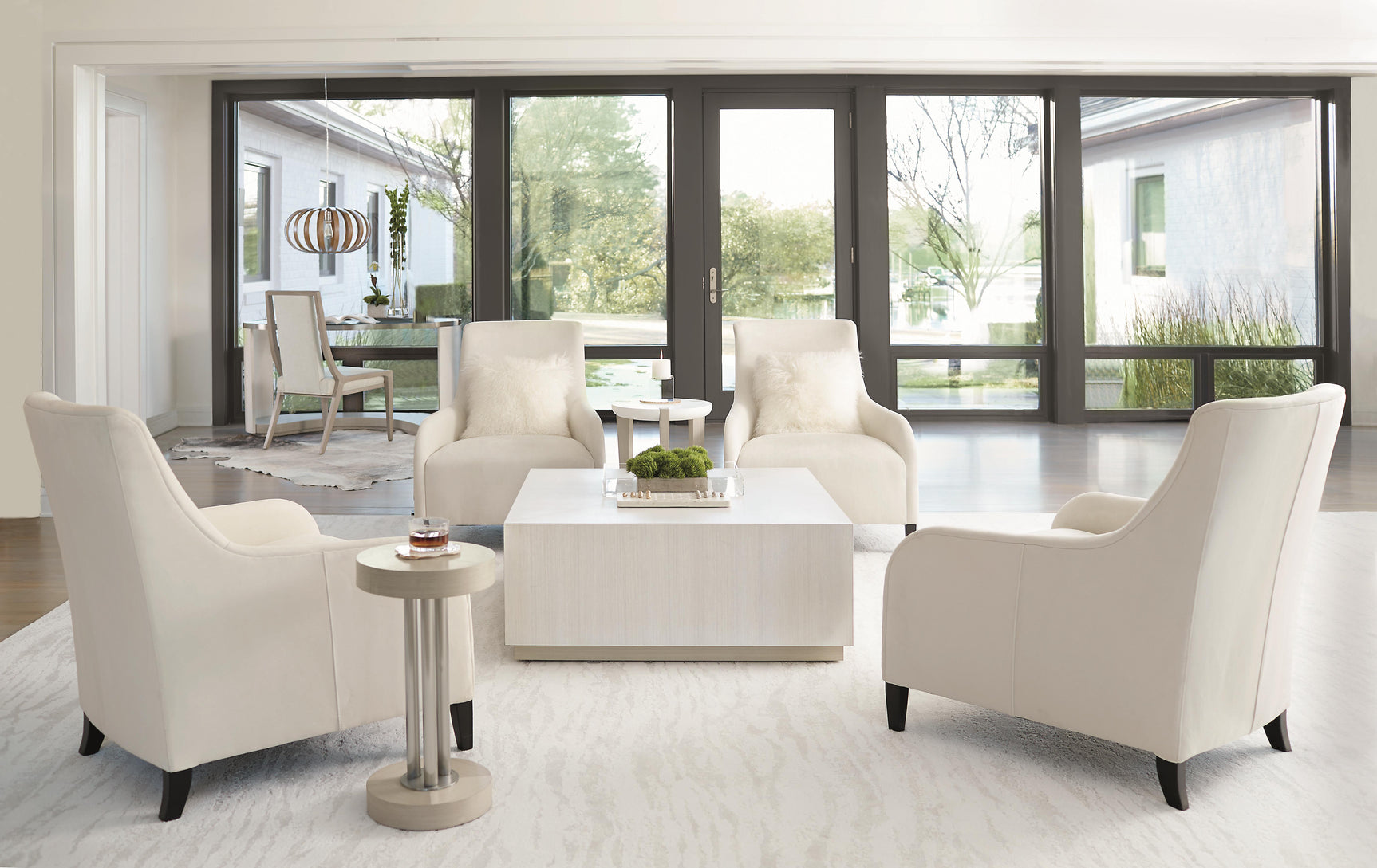 Axiom Linear Grey/Linear White Square Cocktail Table - Ornate Home