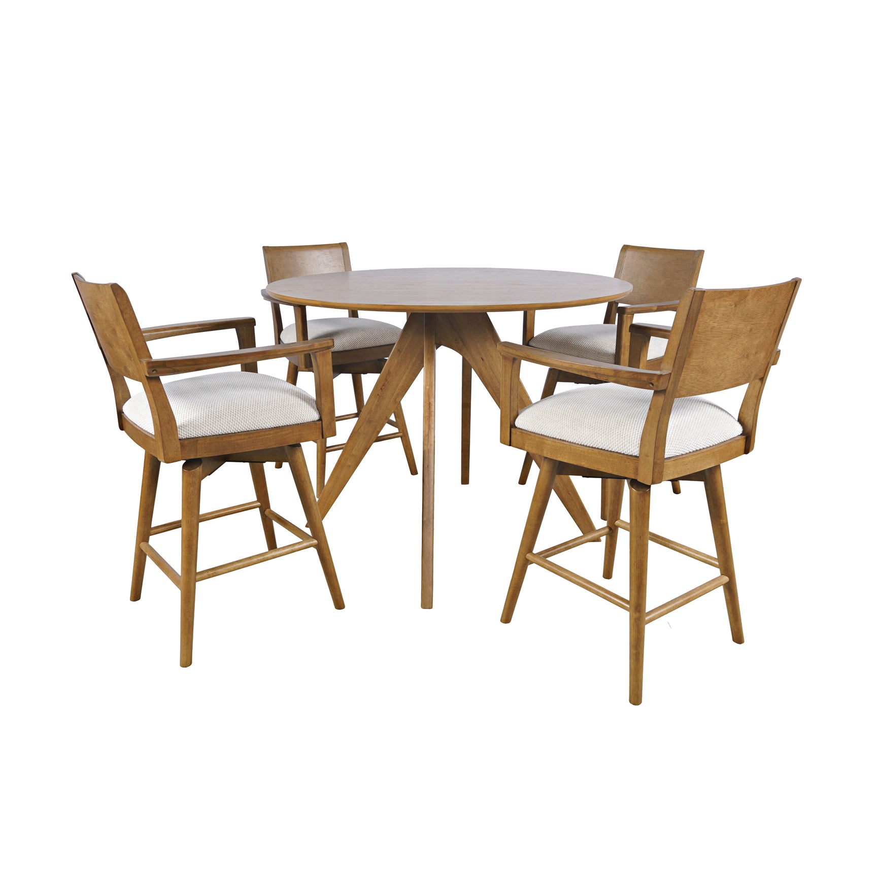 Axis Sable Round Counter Height Table w/ Panel Back Swivel Counter Stool - Ornate Home
