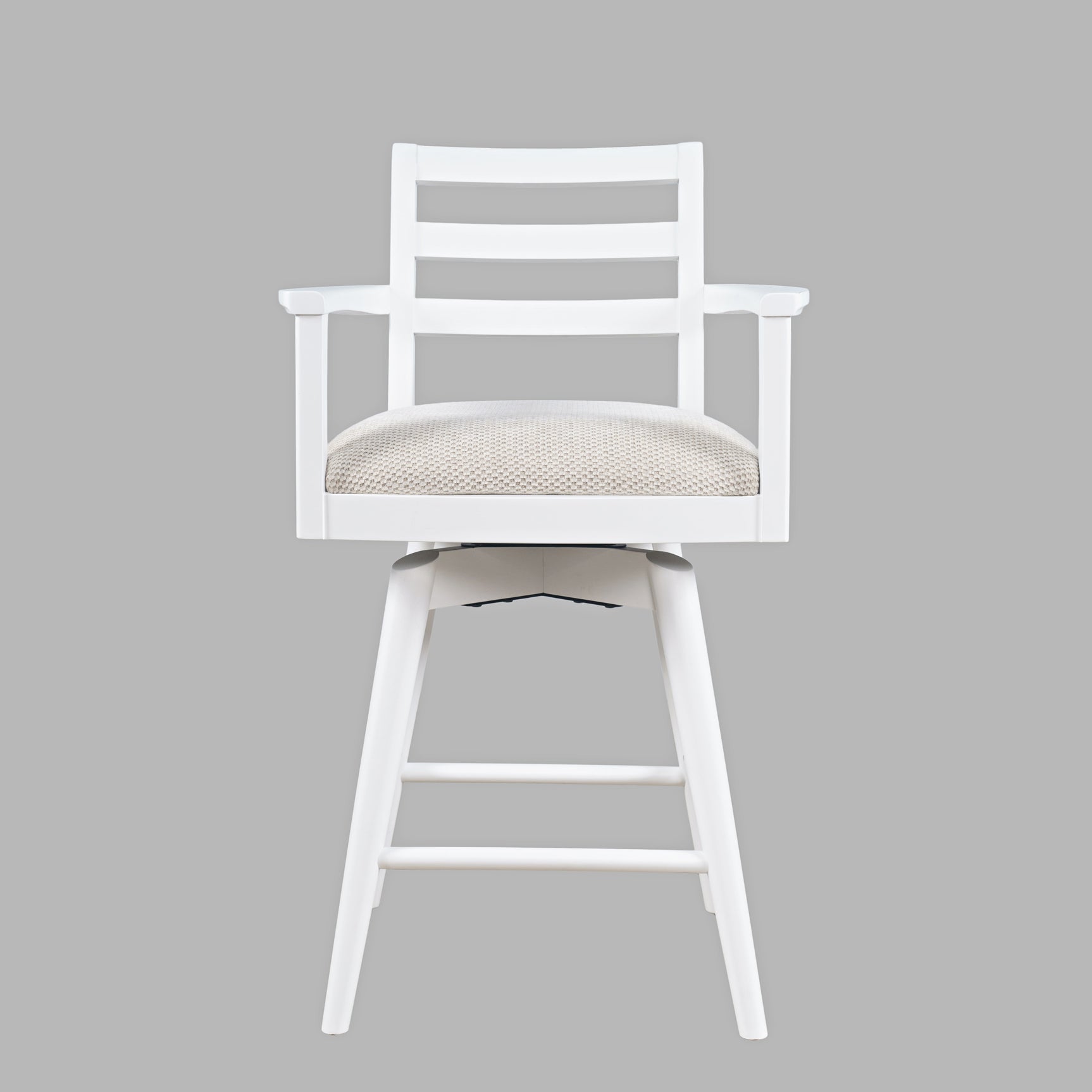 Axis White Ladder Back Swivel Counter Stool (Set of 2) - Ornate Home
