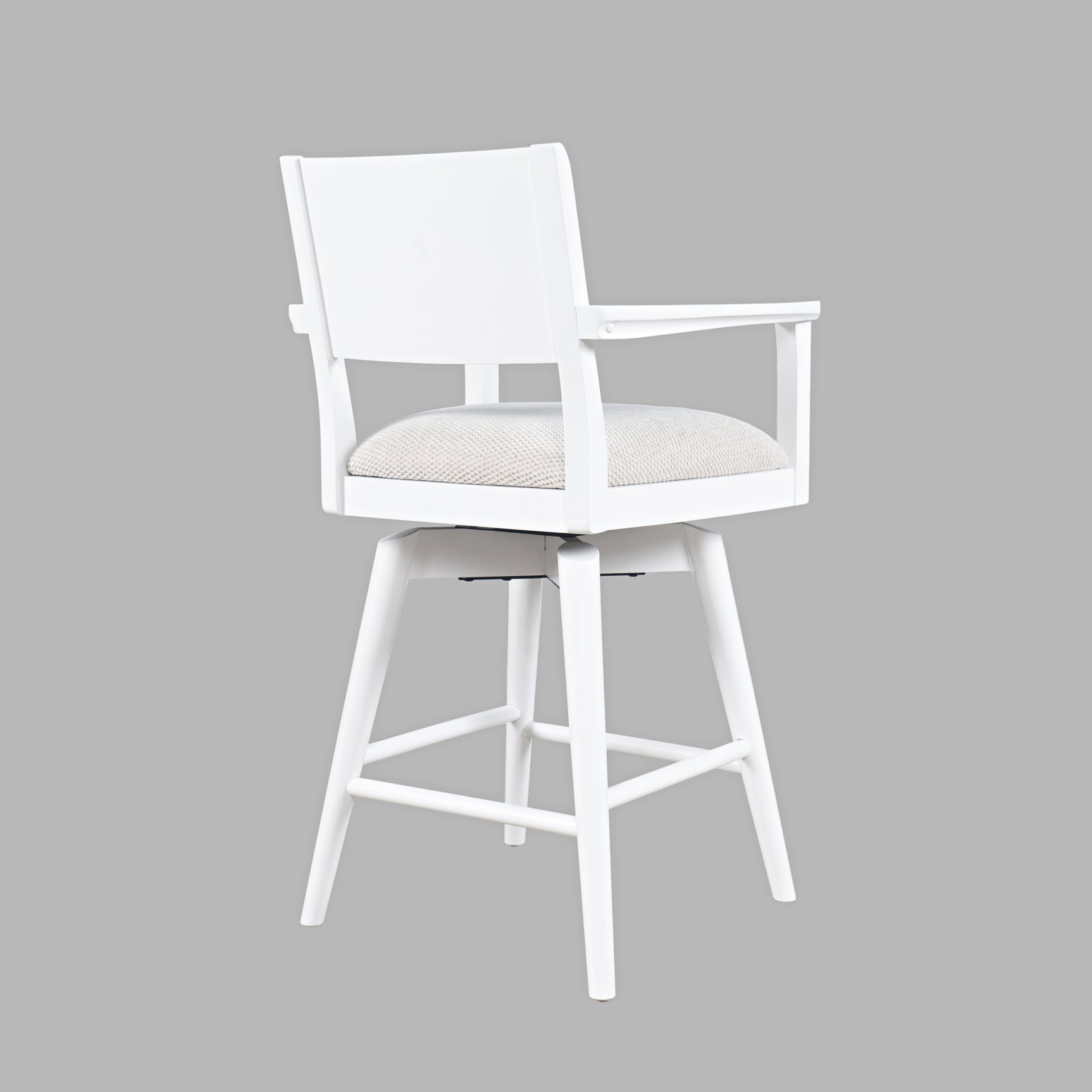 Axis White Panel Back Swivel Counter Stool (Set of 2) - Ornate Home