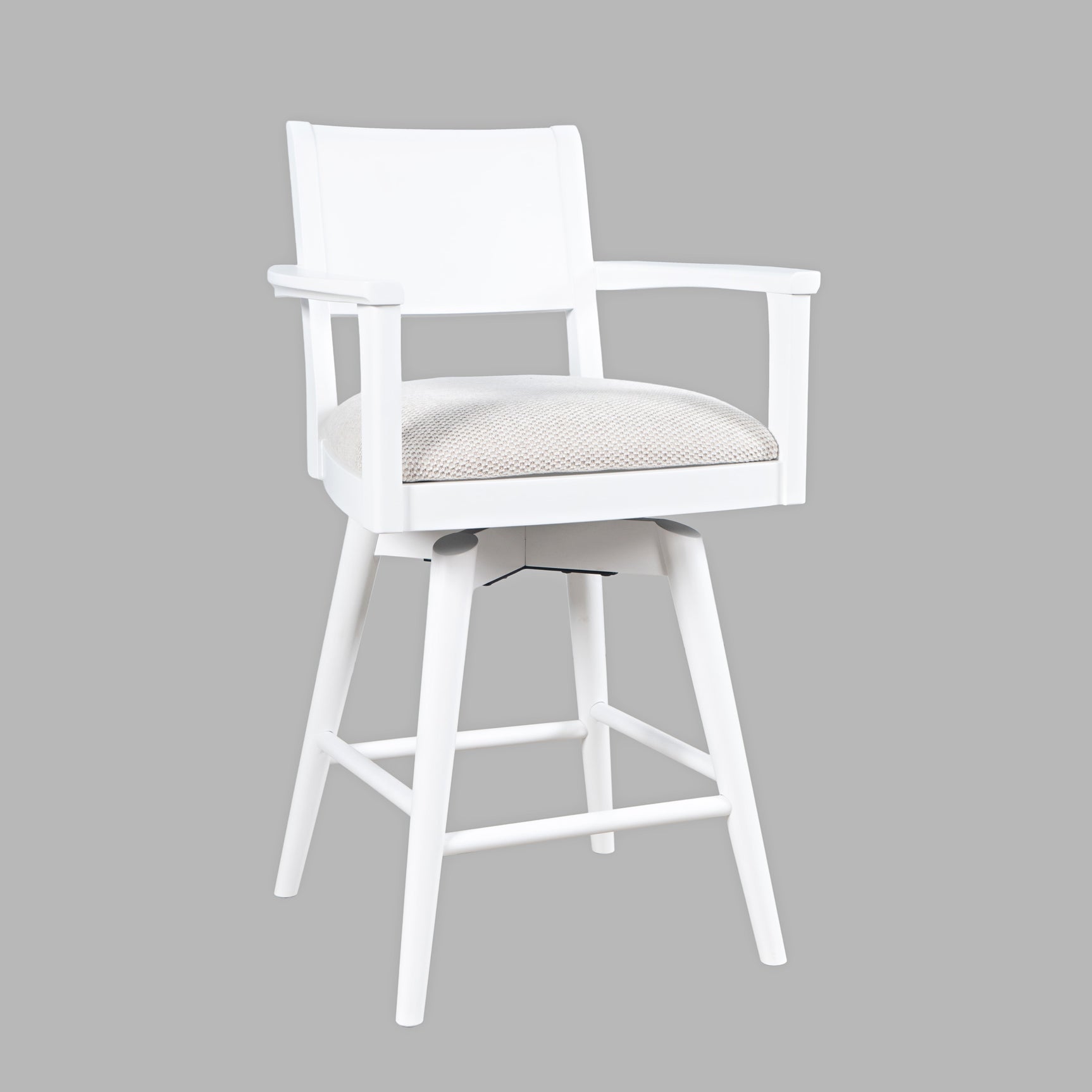 Axis White Panel Back Swivel Counter Stool (Set of 2) - Ornate Home
