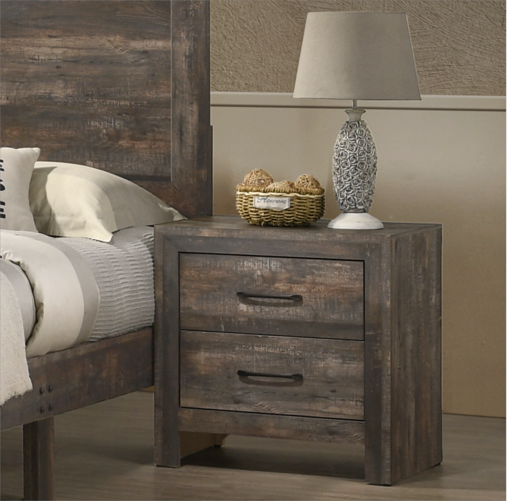 Aylsworth Dark Brown Queen Bed and 2 Nightstands - Ornate Home
