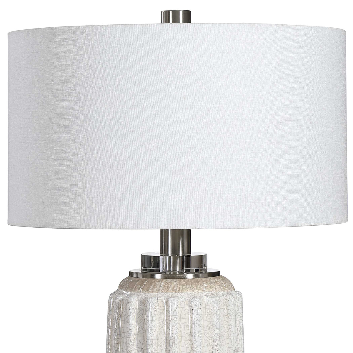 Azariah White Crackle Table Lamp - Ornate Home