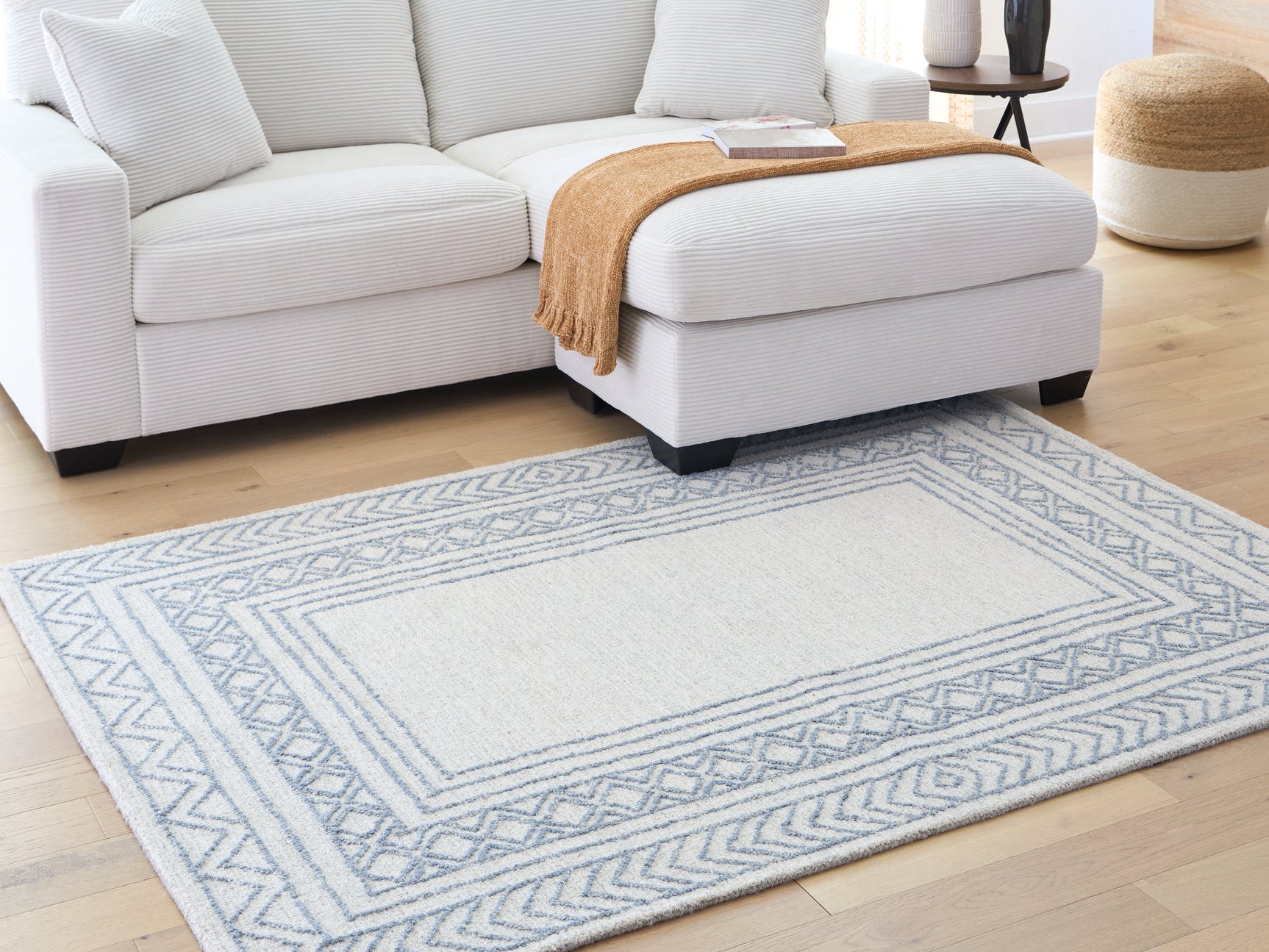 Azelhurst Blue/Ivory/Gray Medium Rug (Online Special Price) - Ornate Home