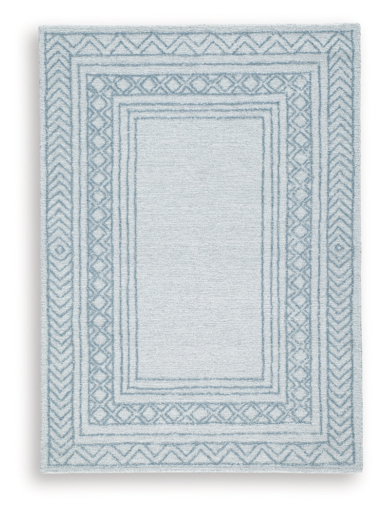 Azelhurst Blue/Ivory/Gray Medium Rug - Ornate Home