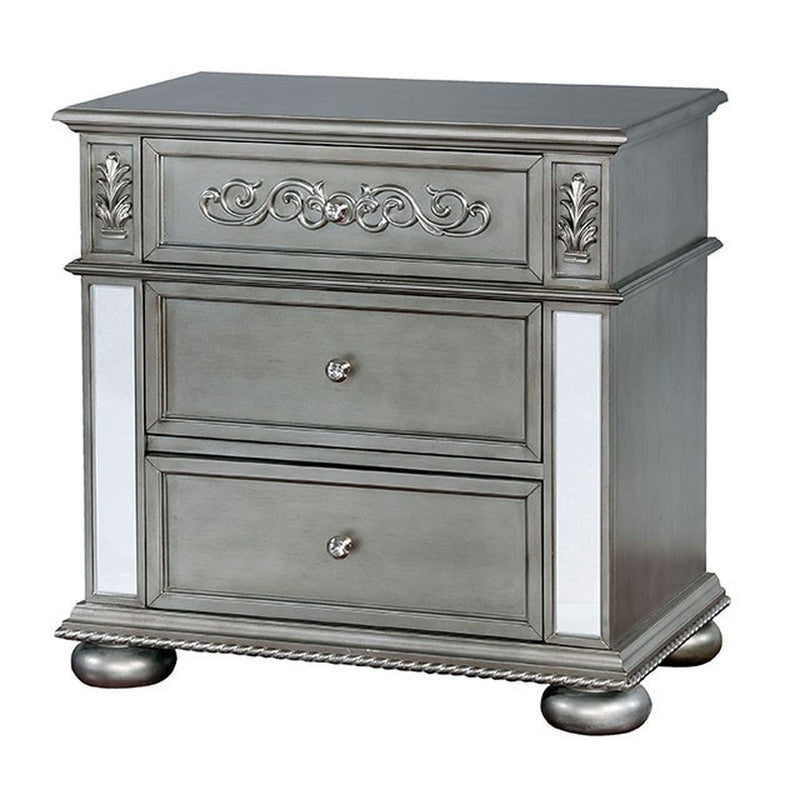 Azha Silver Nightstand - Ornate Home