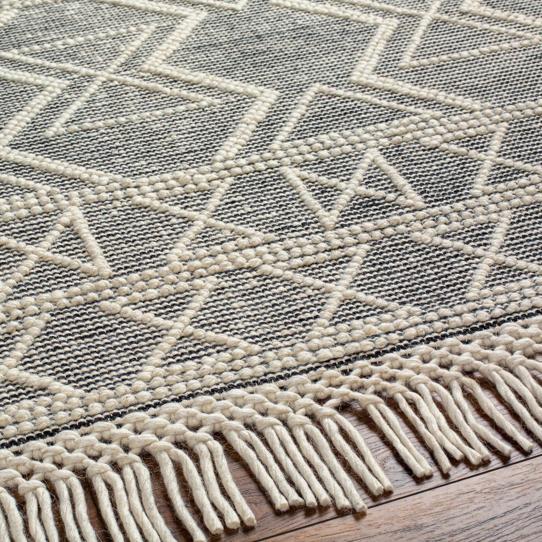 Aziel Wool Rug with Tassels - Clearance - Ornate Home