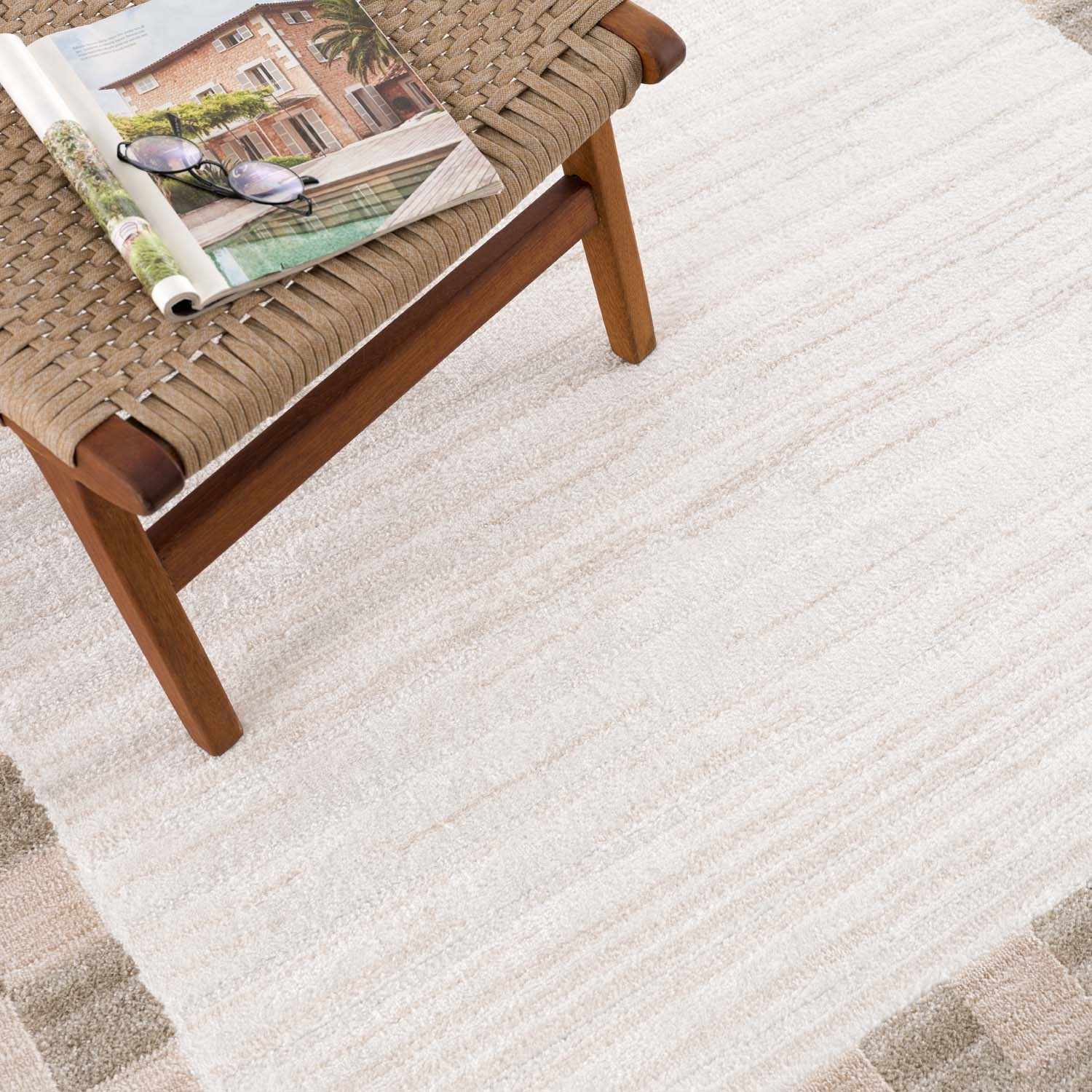 Azrika Beige Checkered Washable Rug - Clearance - Ornate Home