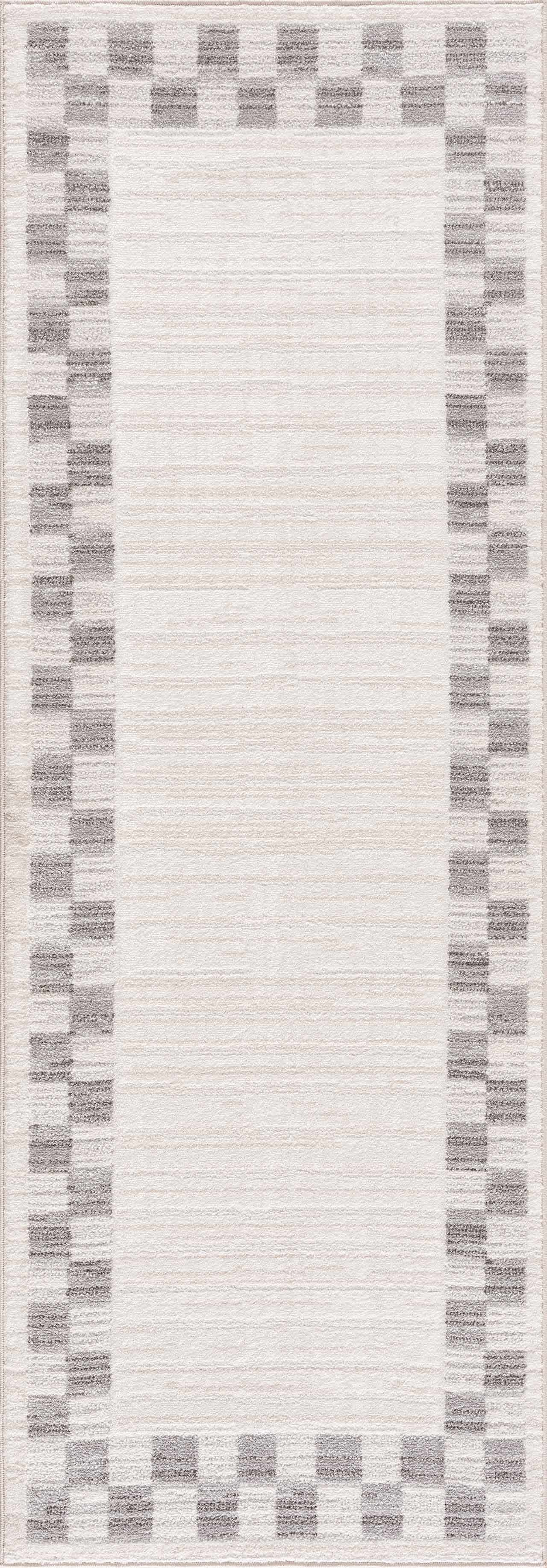 Azrika Gray Checkered Washable Rug - Clearance - Ornate Home