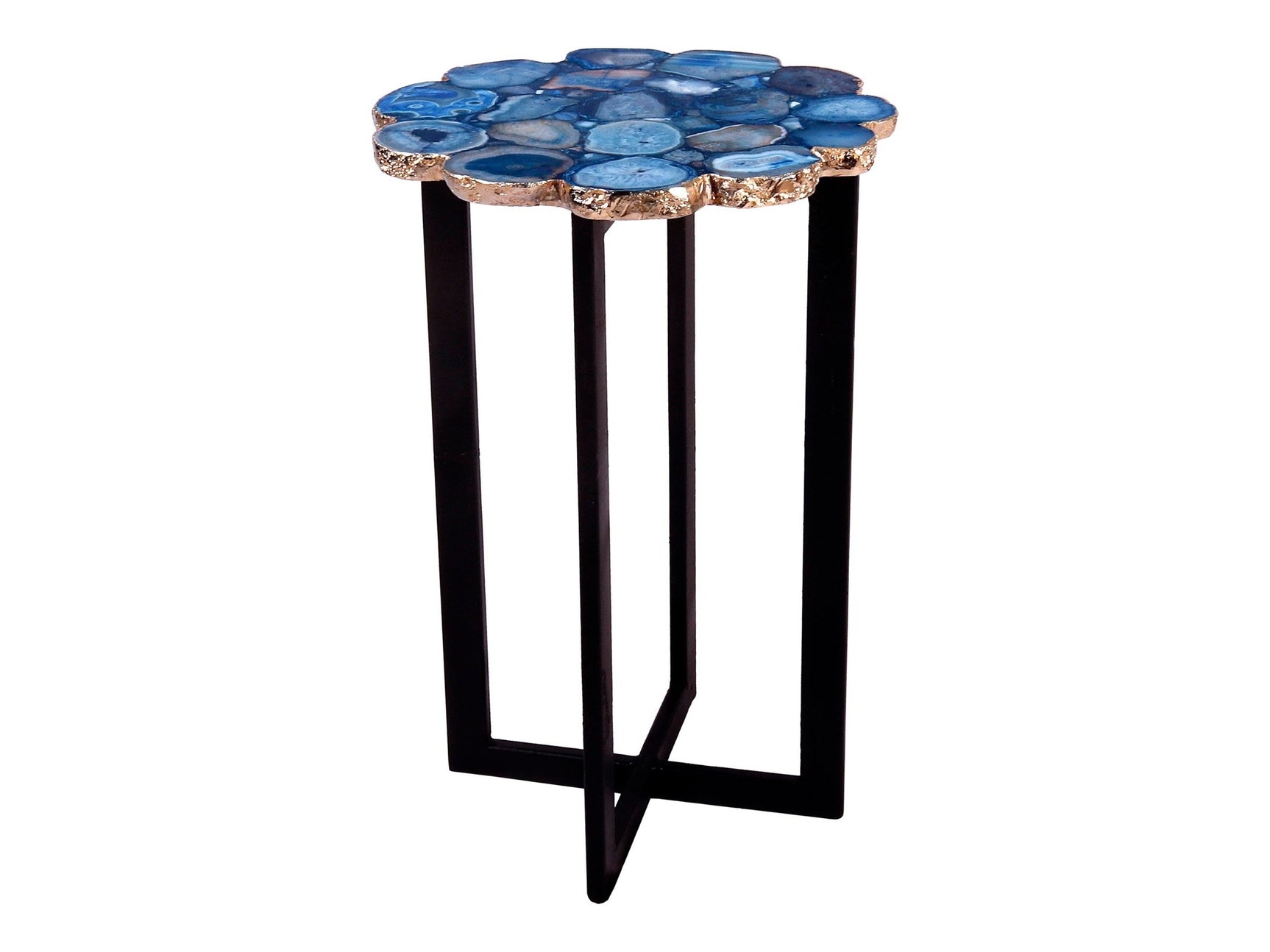Azul Blue Agate Accent Table - Ornate Home