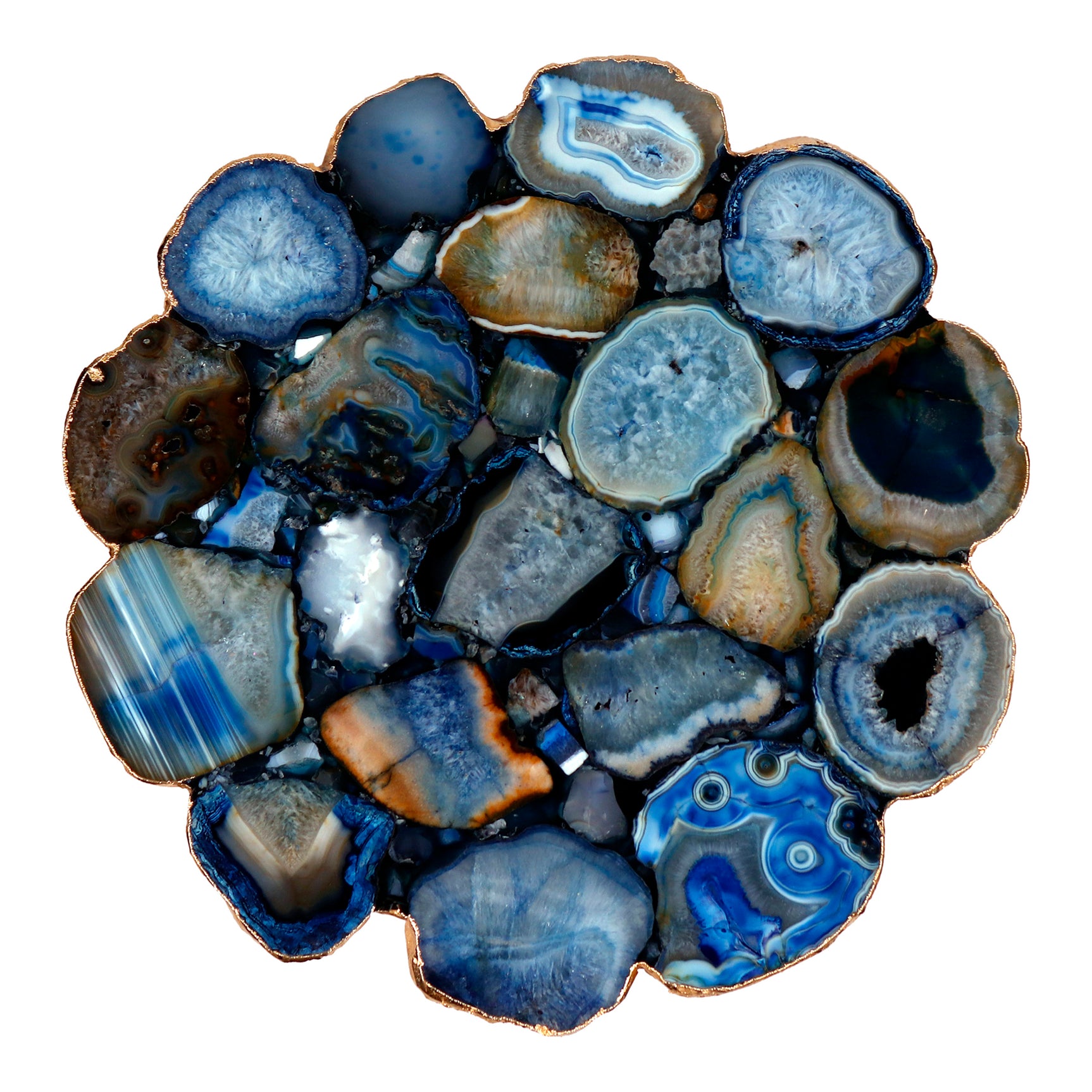 Azul Blue Agate Accent Table - Ornate Home