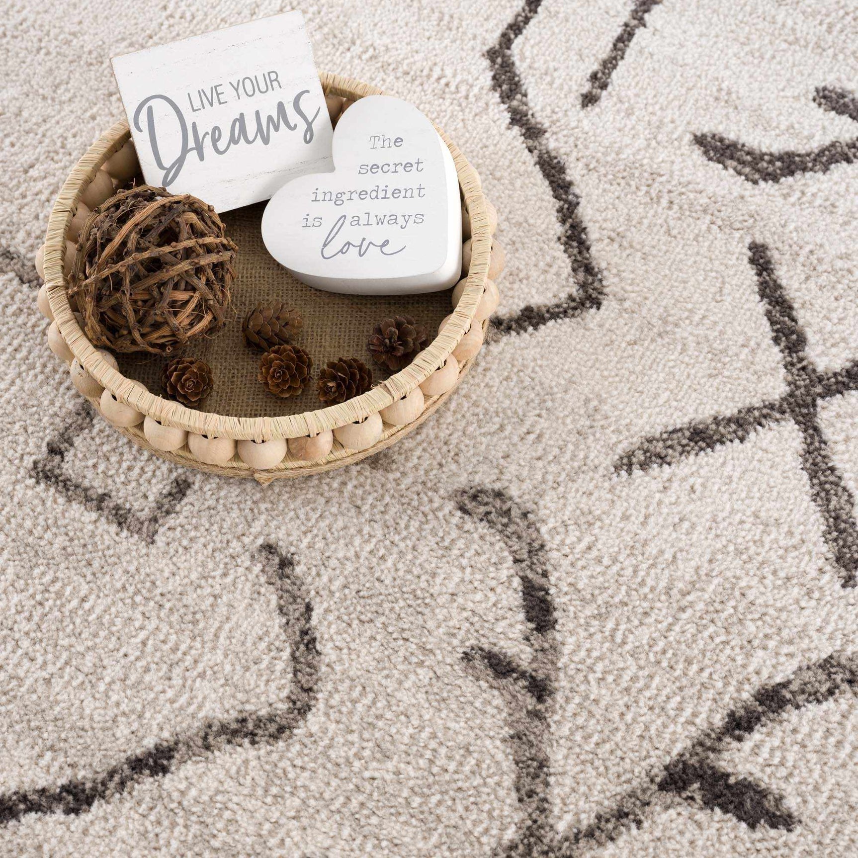 Azzan Cream & Charcoal Area Rug - Clearance - Ornate Home