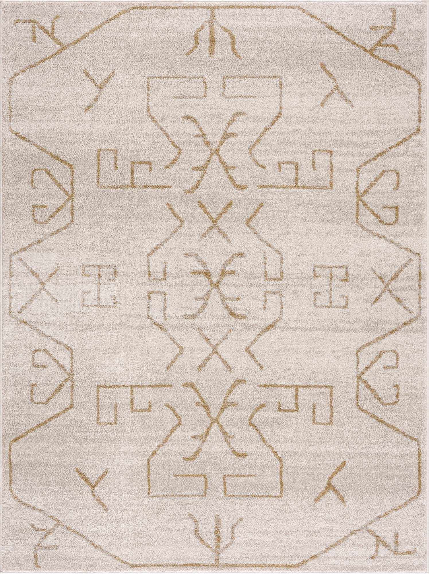 Azzan Cream & Gold Area Rug - Clearance - Ornate Home