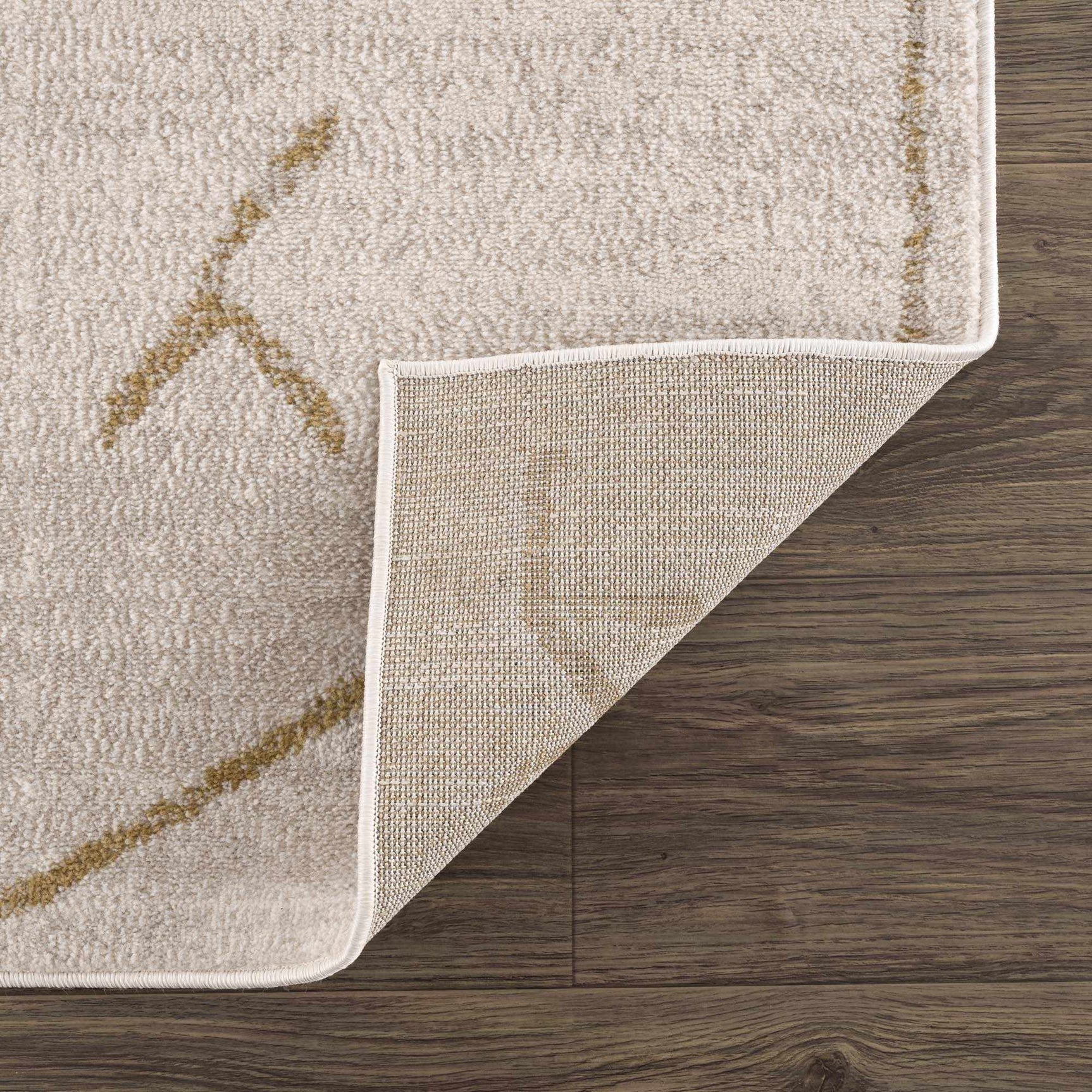 Azzan Cream & Gold Area Rug - Clearance - Ornate Home