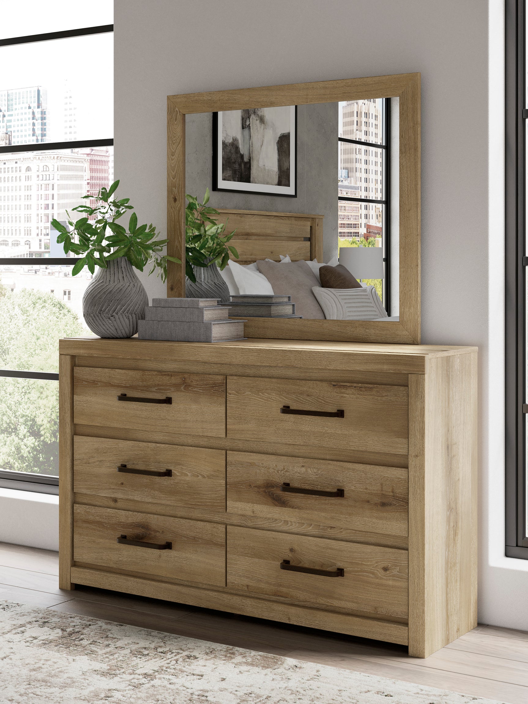 Brozmont Tan Bedroom Mirror