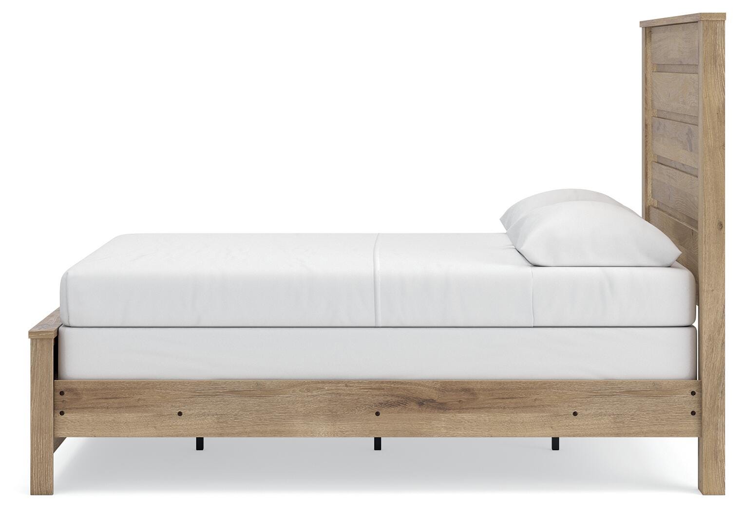 Brozmont Tan Queen Panel Bed, Dresser and Mirror