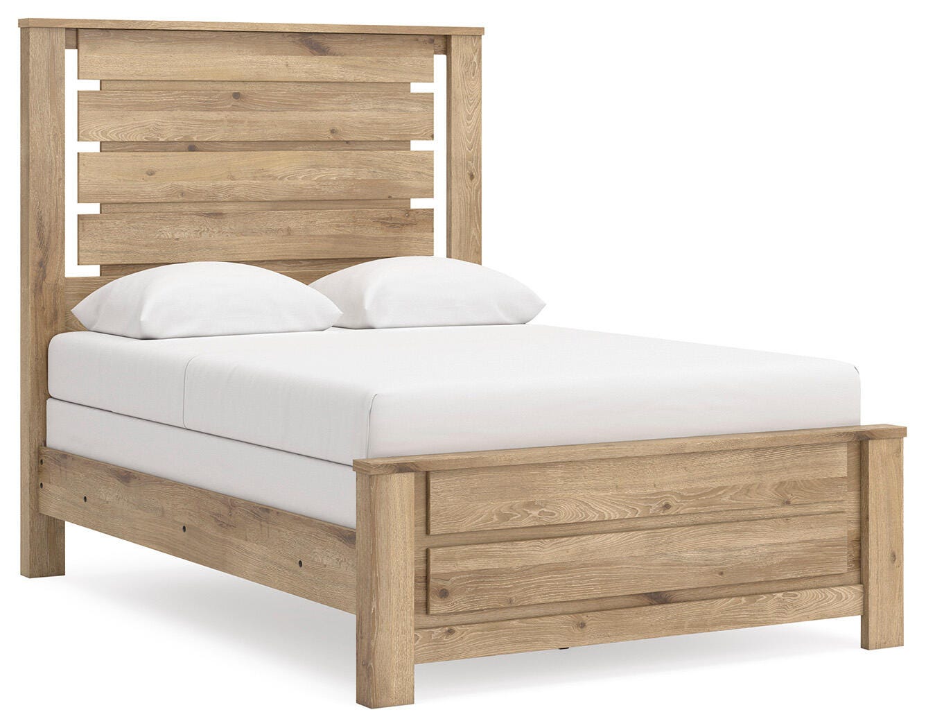 Brozmont Tan Full Panel Bed, Dresser and Mirror