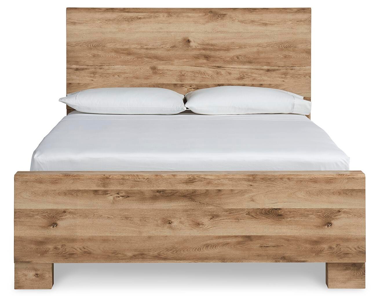 Hyanna Tan Brown Queen Panel Bed and Nightstand