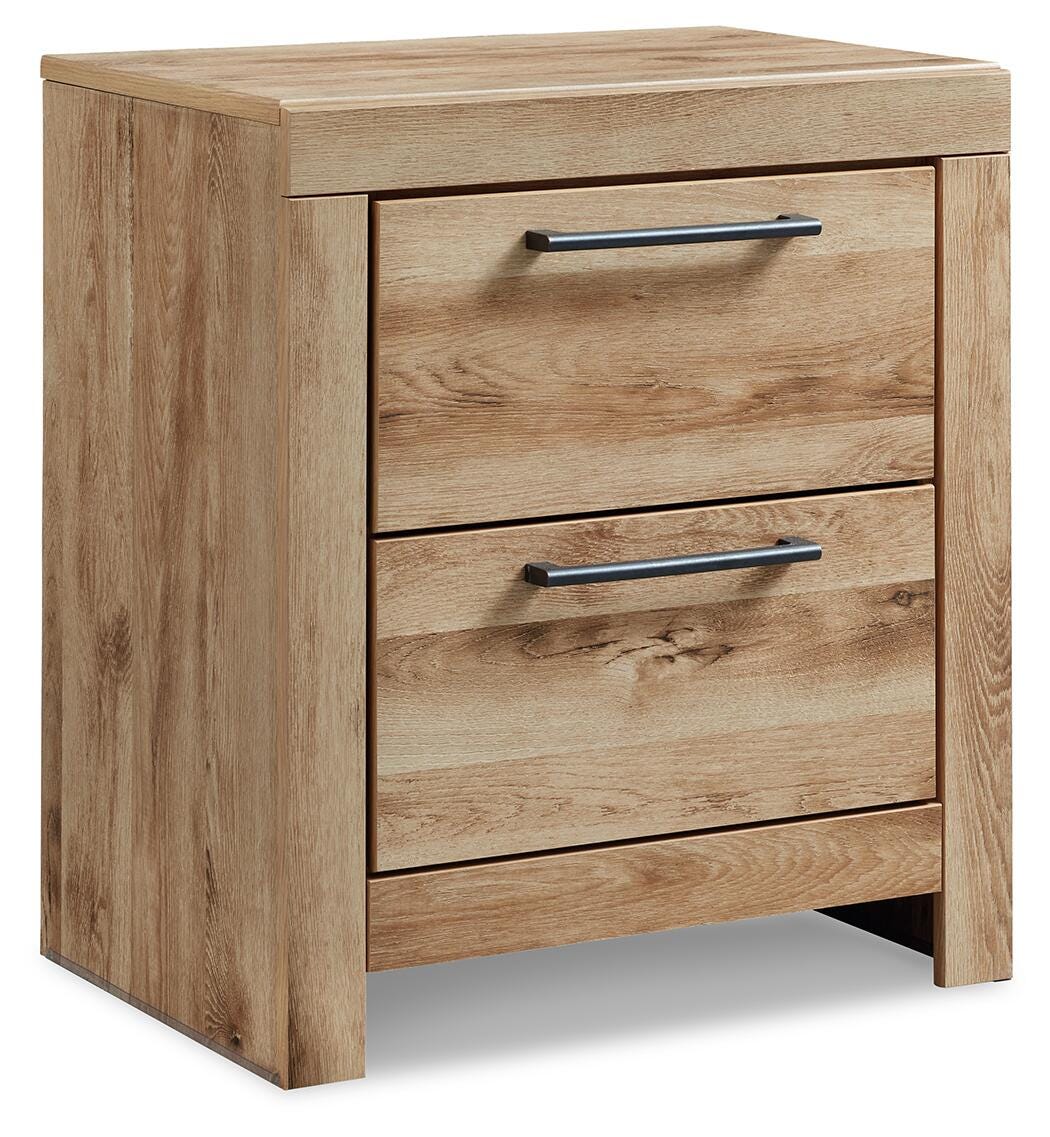 Hyanna Tan Brown Queen Panel Bed and Nightstand