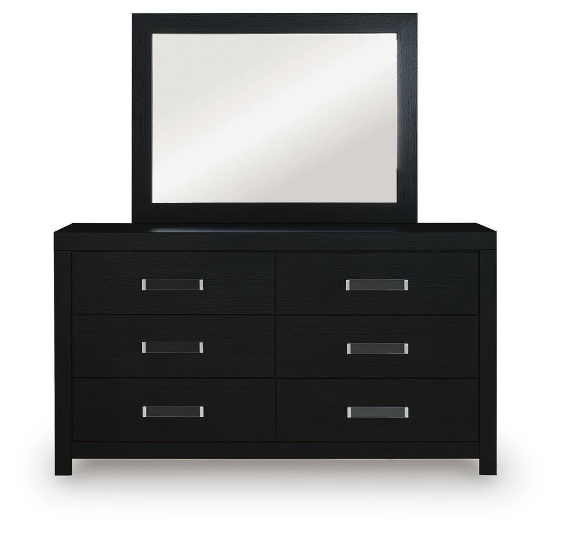 Maeling Black Dresser and Mirror