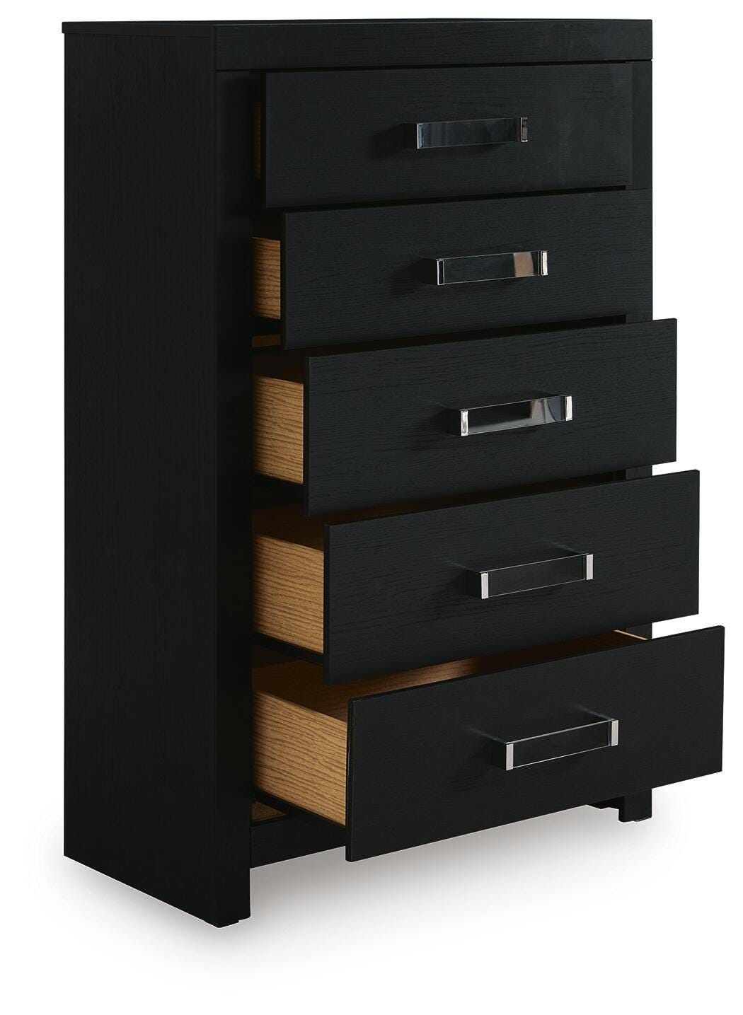 Maeling Black Five Drawer Chest
