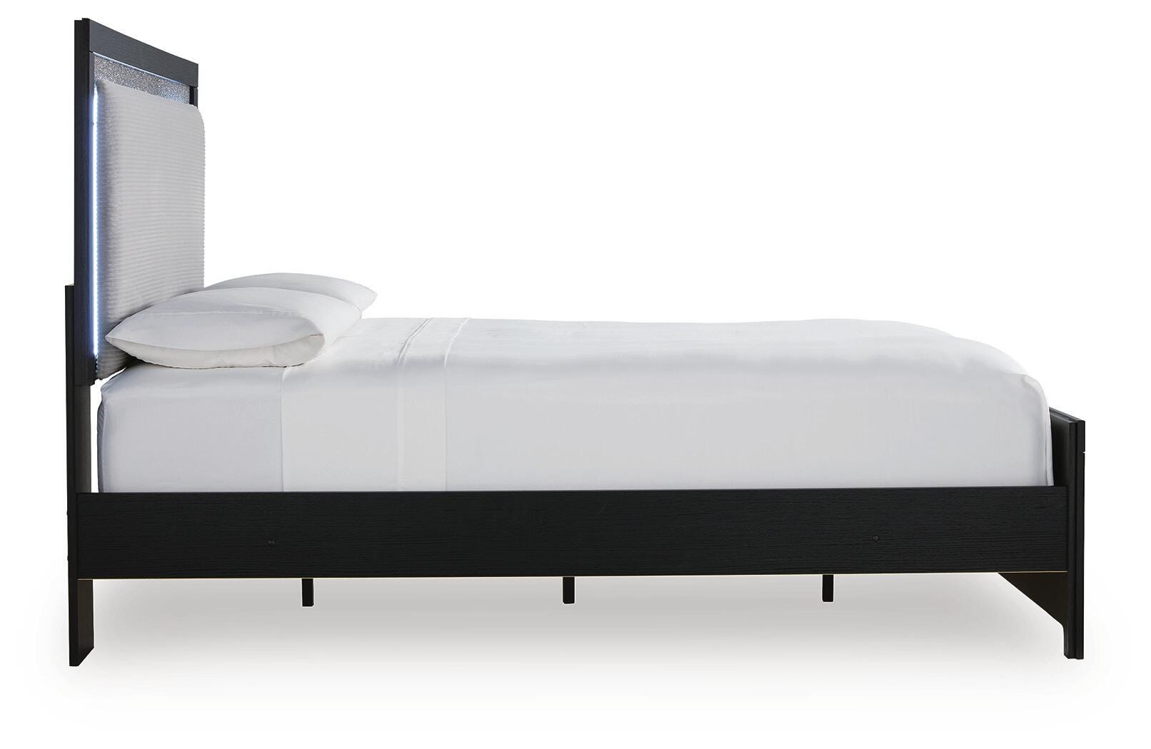 Maeling Black Queen Upholstered Panel Bed (Online Special Price)