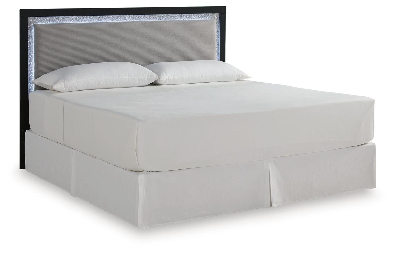 Maeling Black/Gray King UPH Panel Headboard (Online Special Price)