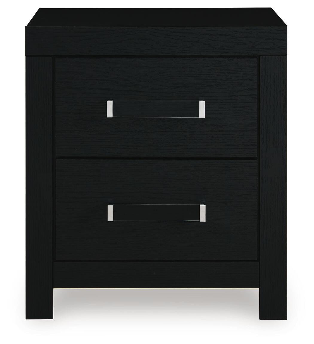 Maeling Black Queen Upholstered Panel Bed, Dresser and Nightstand (Online Special Price)