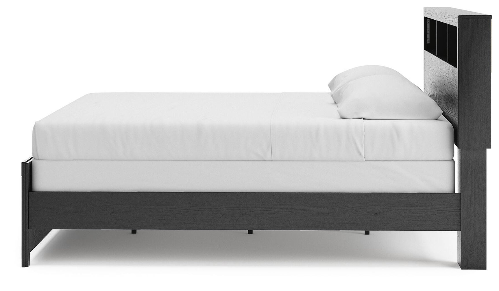 Jonnifer Black/Gray King Bookcase Panel Bed