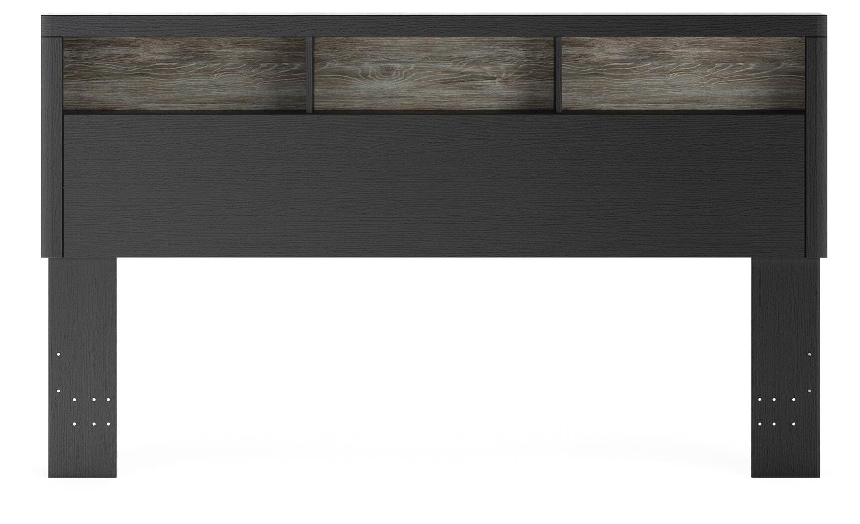 Jonnifer Black/Gray Lighted King Bookcase Headboard (Online Special Price)