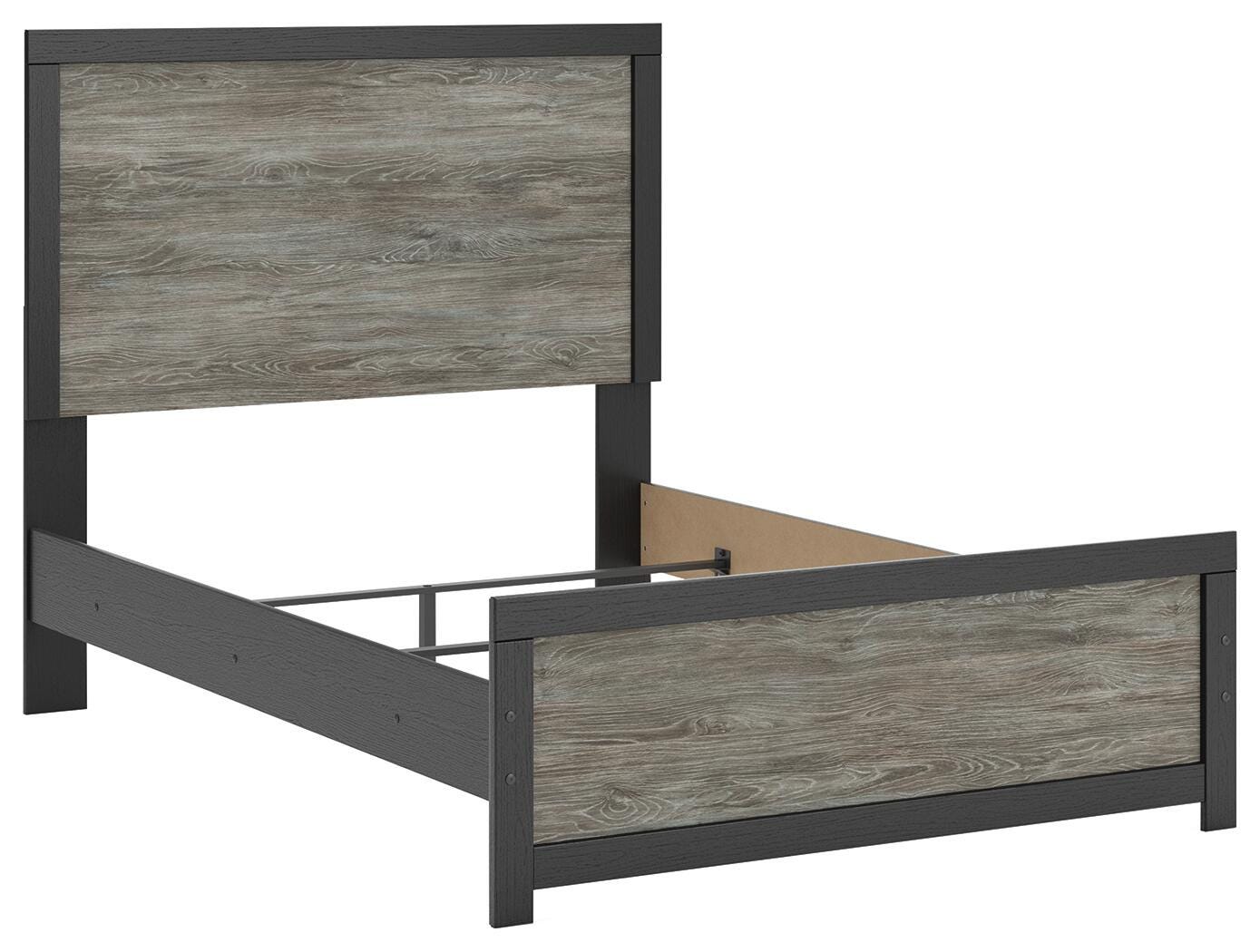 Jonnifer Black/Gray Full Panel Bed