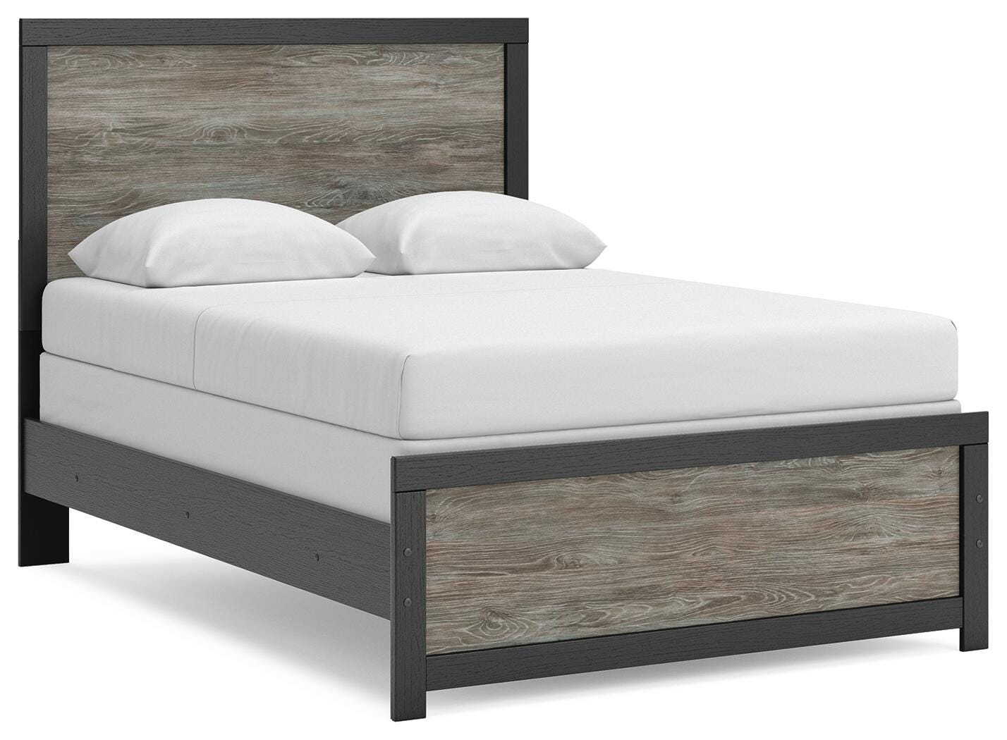 Jonnifer Black/Gray Full Panel Bed